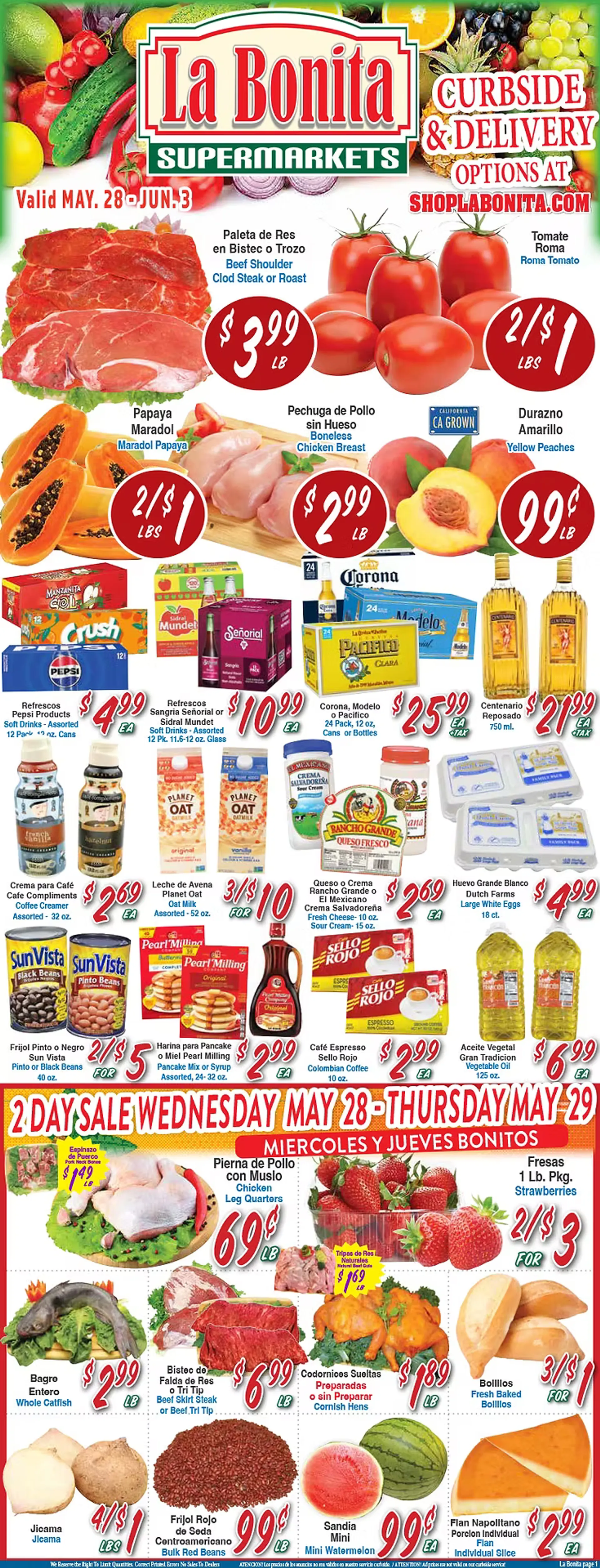 Weekly ad La Bonita Supermarkets Sales from May 28 to June 3 2025 - Page 1