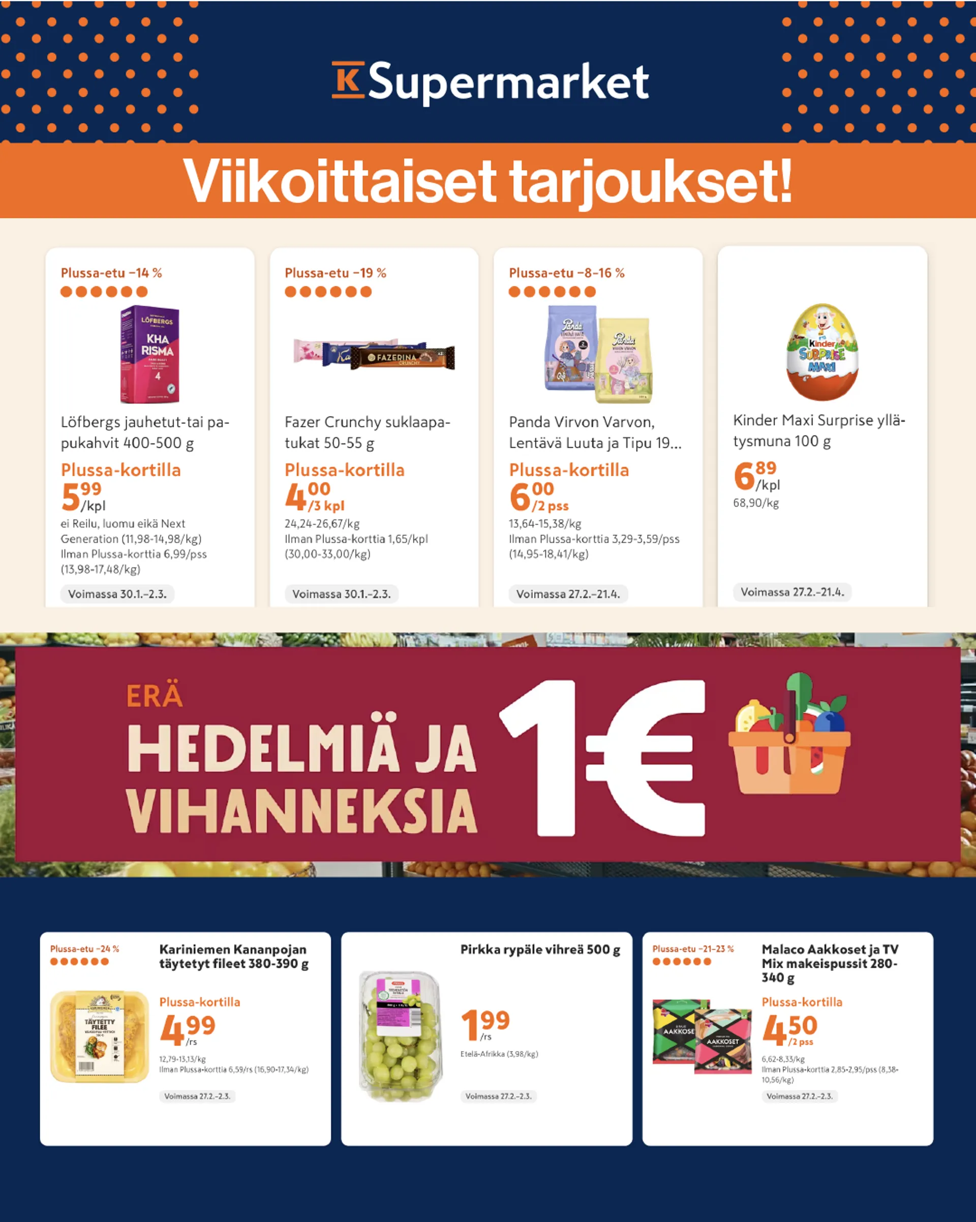 K-Supermarket Weekly Ad! voimassa alkaen 27. helmikuuta - 10. maaliskuuta 2025 - Tarjouslehti sivu 