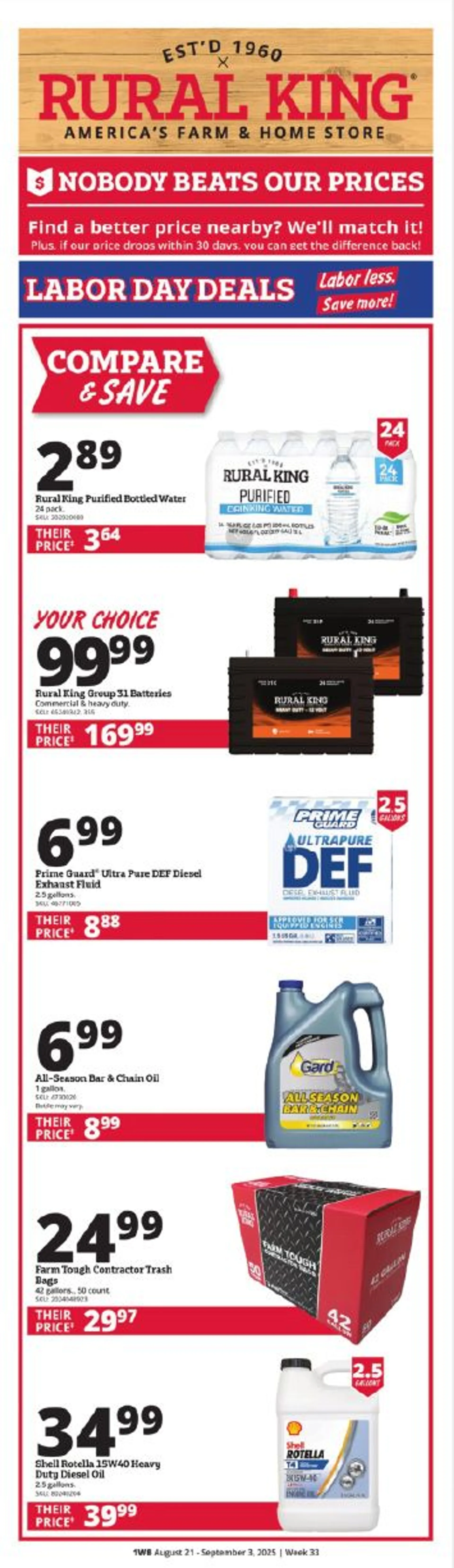 Weekly ad Rural King Sales from August 21 to September 3 2025 - Page 1