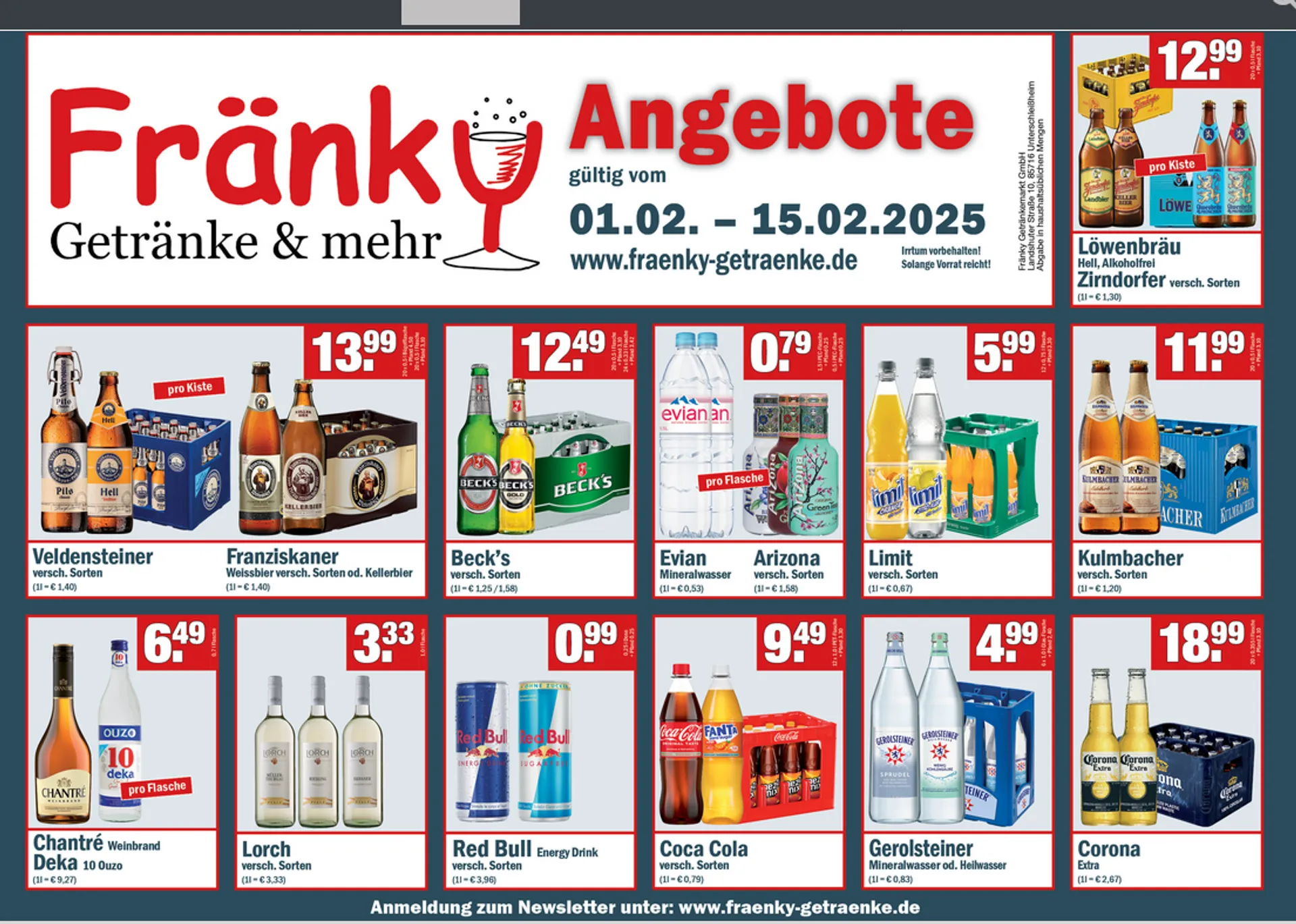 Fränky Getränke Angebote von 1. Februar bis 15. Februar 2025 - Prospekt seite 
