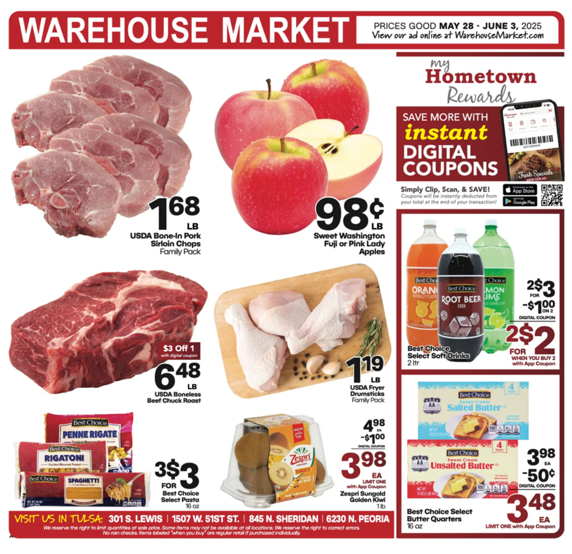 Weekly ad Warehouse Market Sales from May 28 to June 3 2025 - Page 1