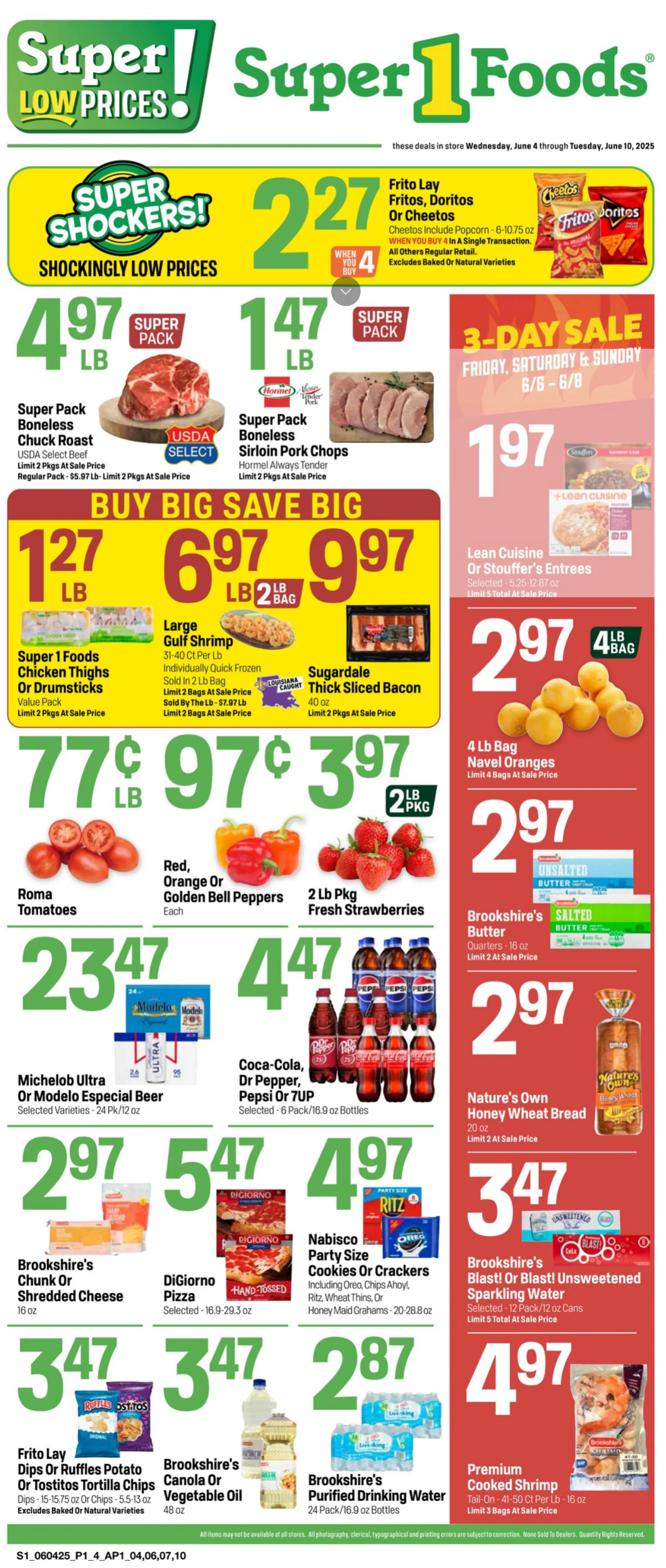 Weekly ad Super 1 Foods Sales from June 4 to June 10 2025 - Page 1