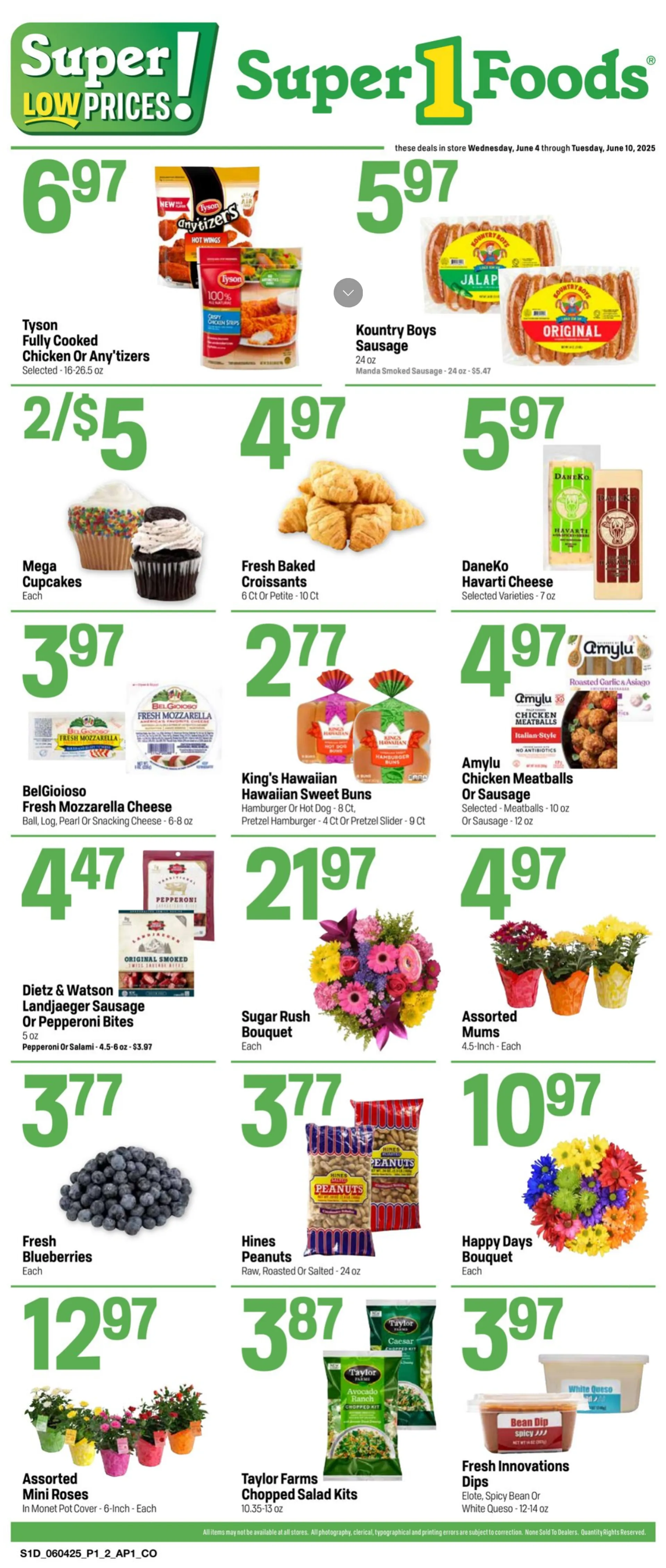 Weekly ad Super 1 Foods Sales from June 4 to June 10 2025 - Page 1