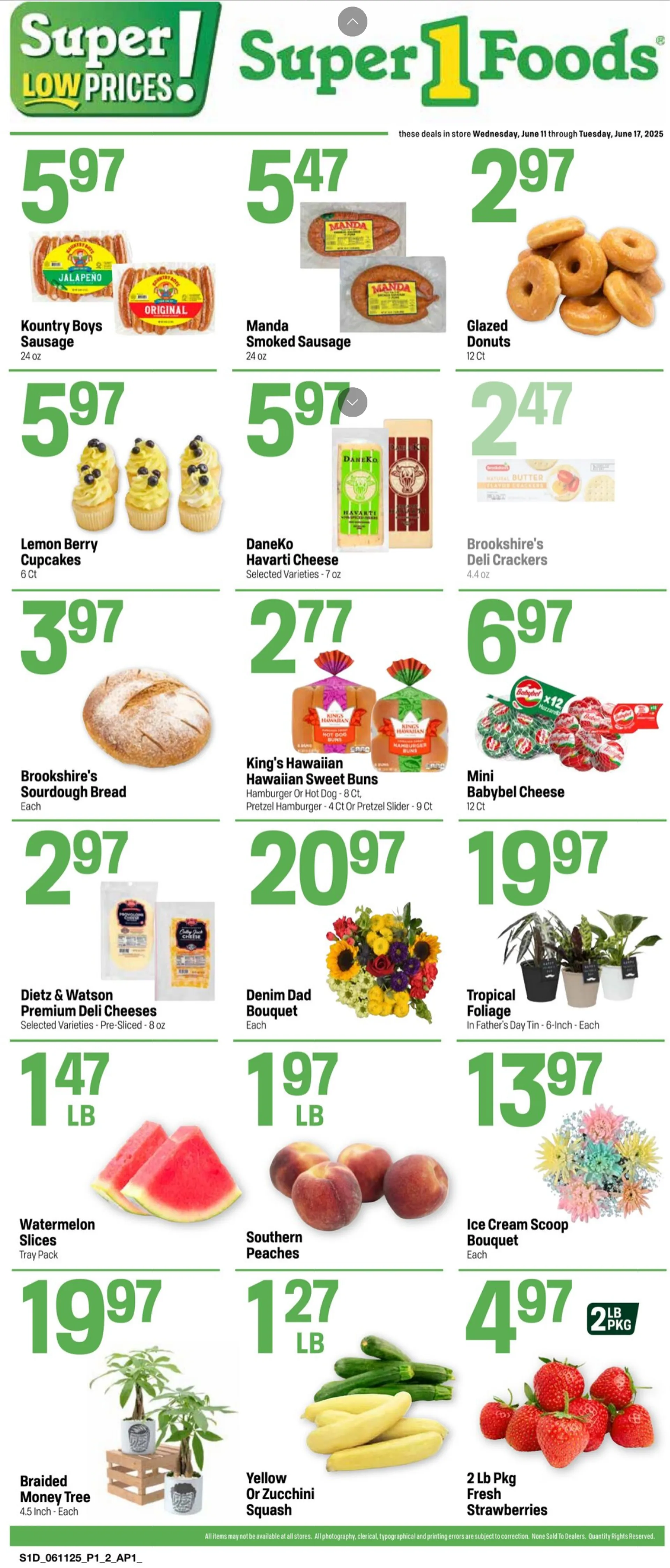 Weekly ad Super 1 Foods weekly ads from June 11 to June 17 2025 - Page 1