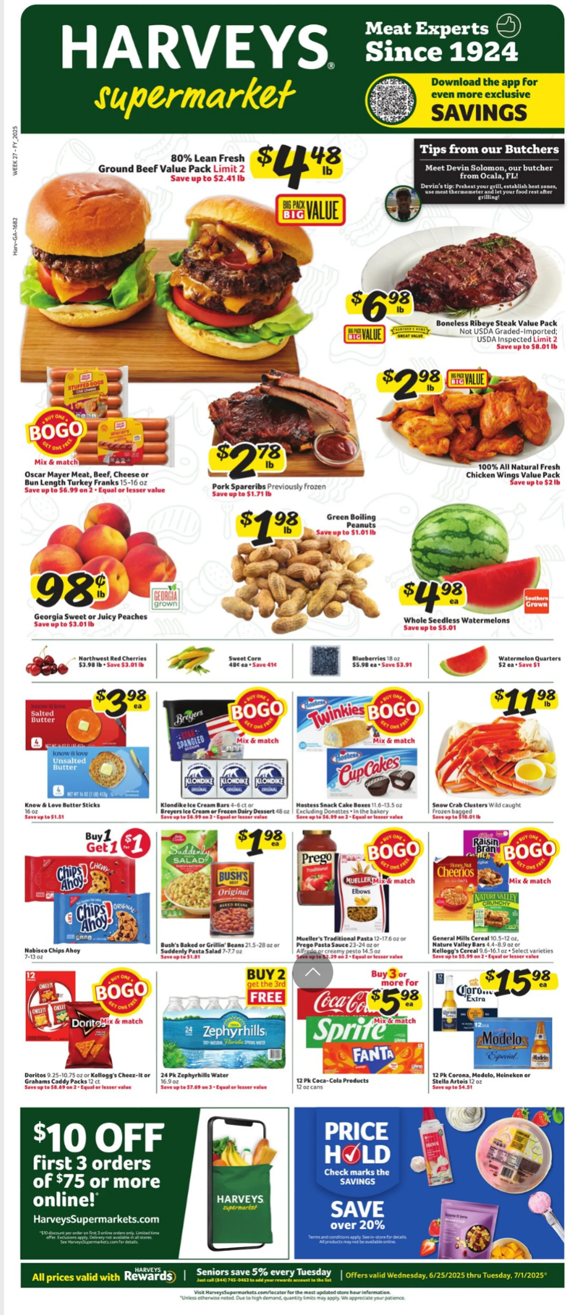 Weekly ad Harveys Supermarket Sales from June 25 to July 1 2025 - Page 1