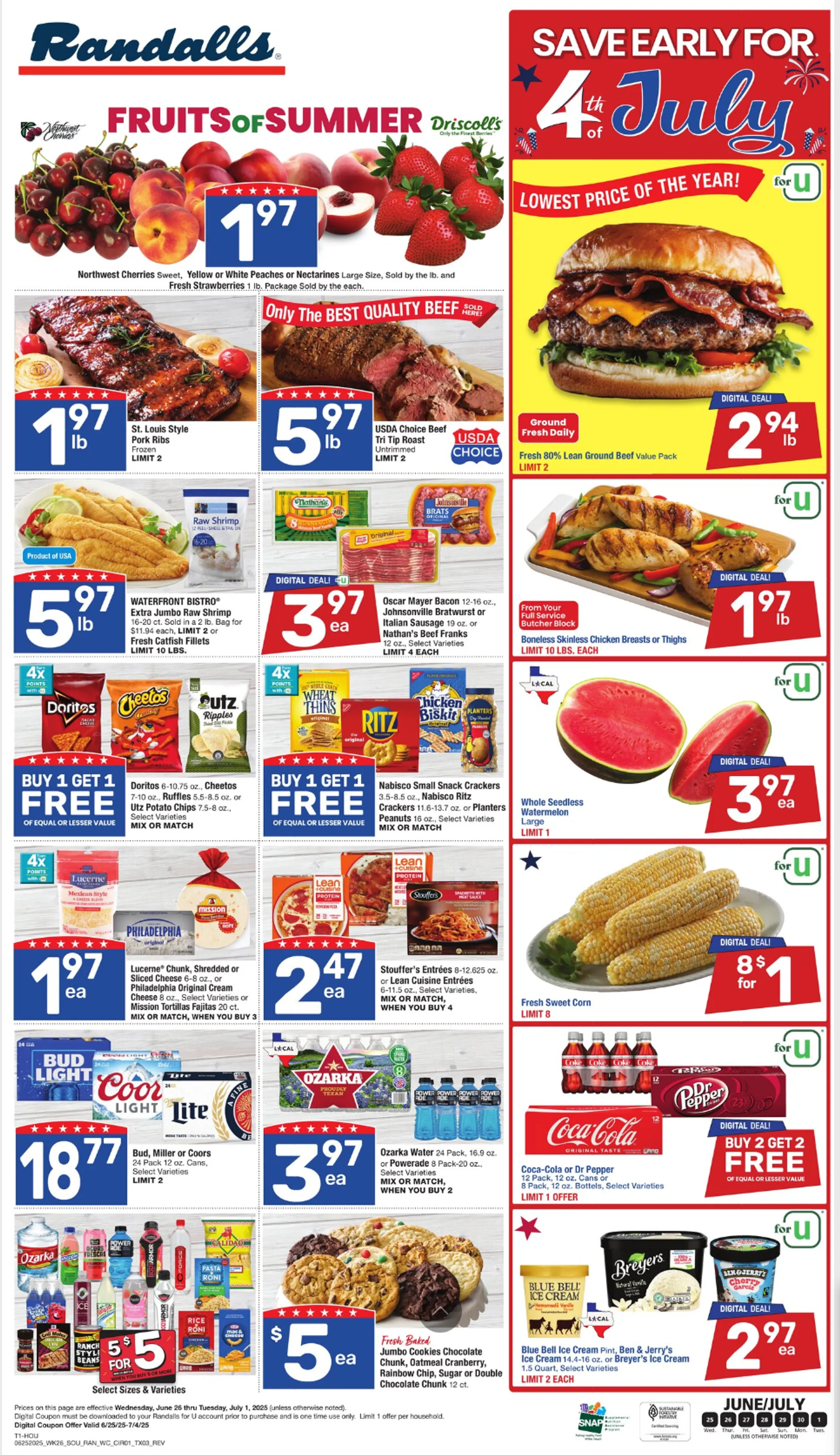 Weekly ad Randalls Sales from June 25 to July 1 2025 - Page 1