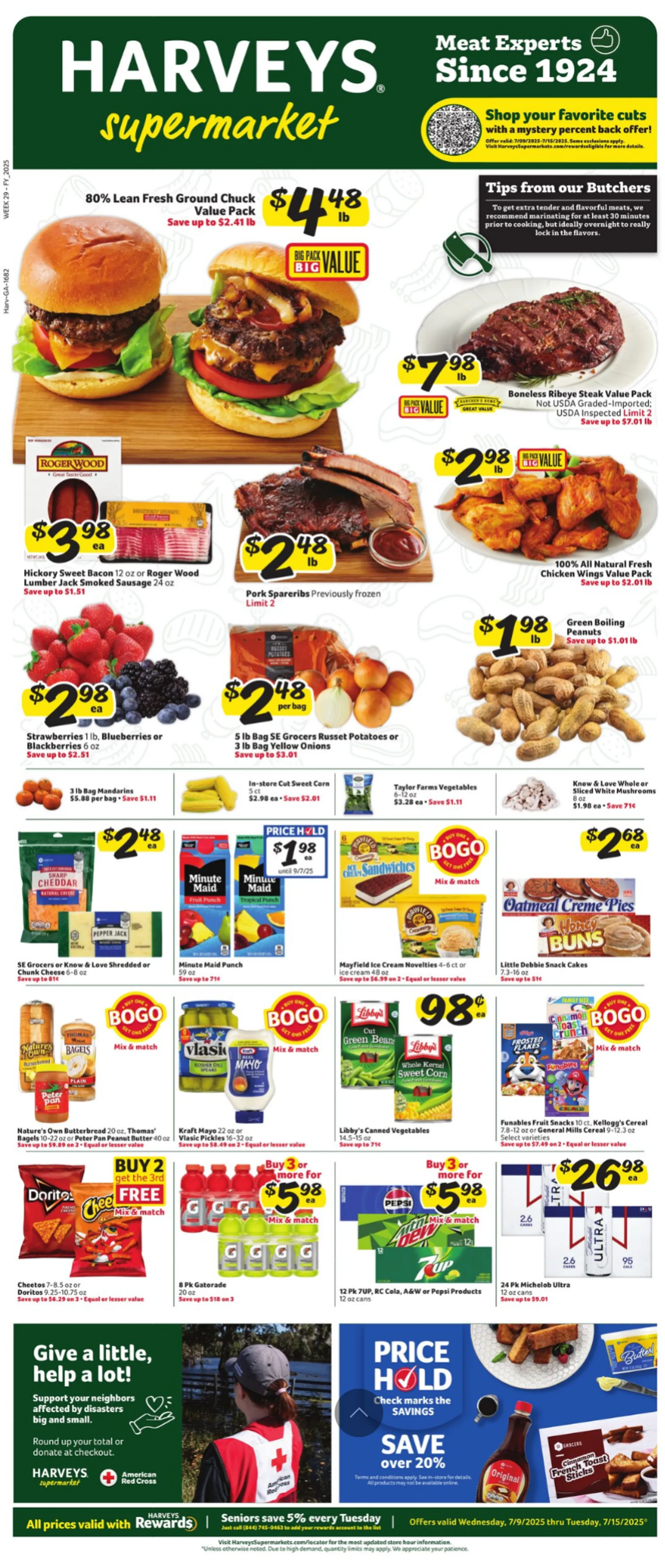 Weekly ad Harveys Supermarket Sales from July 9 to July 15 2025 - Page 1