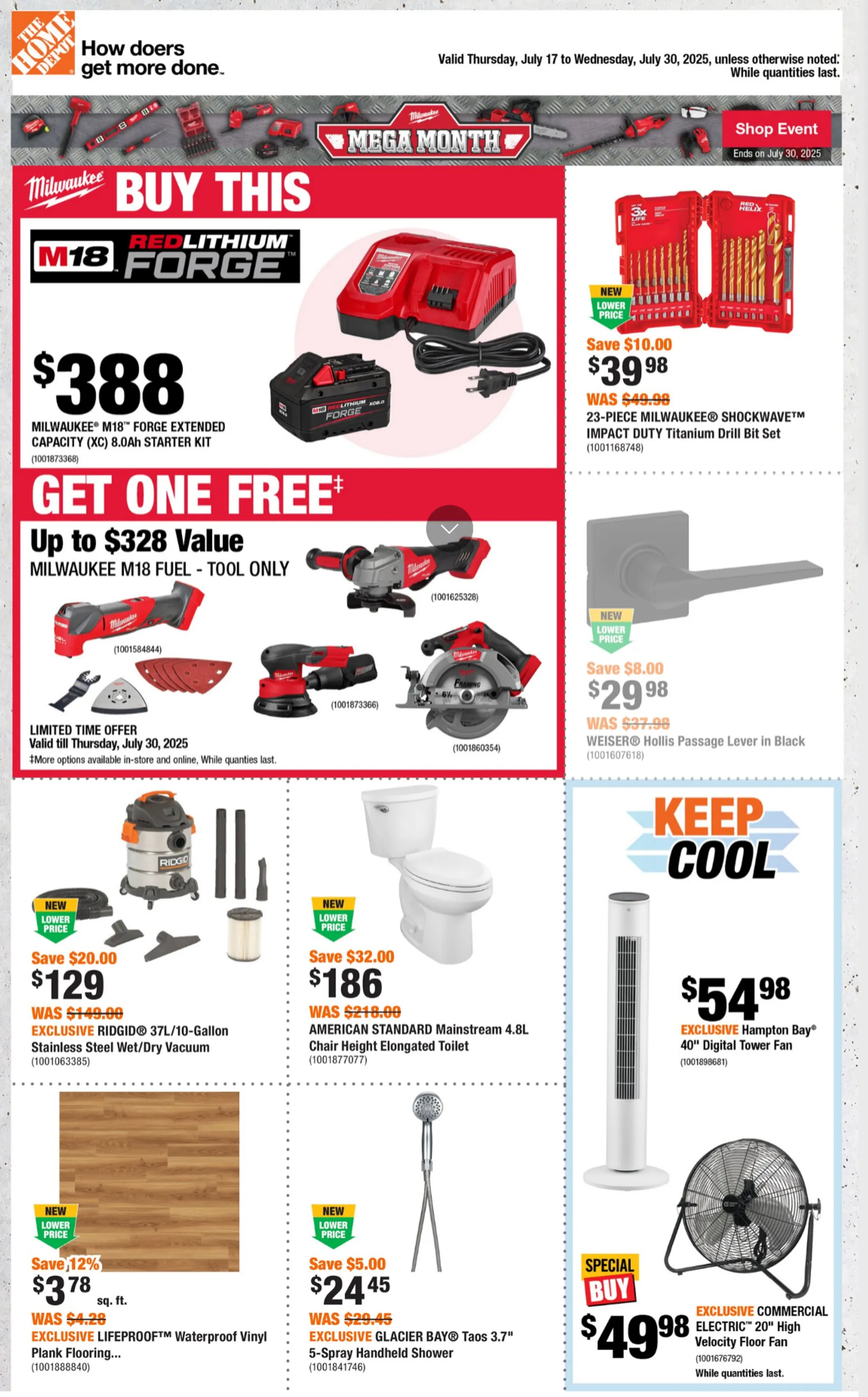 The Home Depot Sales from July 17 to July 30 2025 - flyer page 1