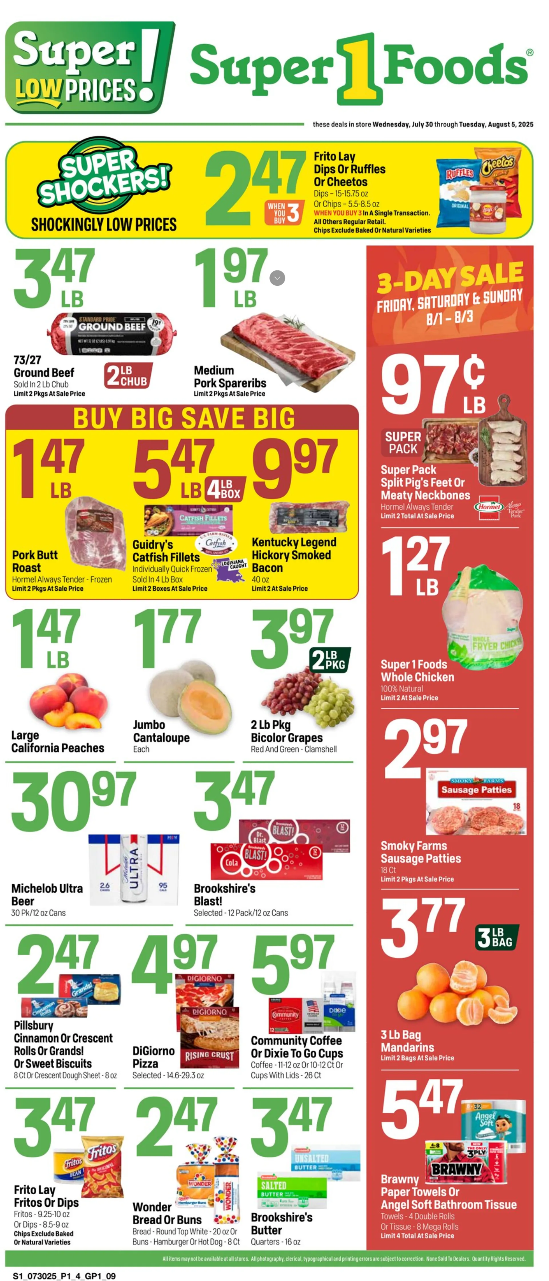 Weekly ad Super 1 Foods Sales from July 30 to August 5 2025 - Page 1
