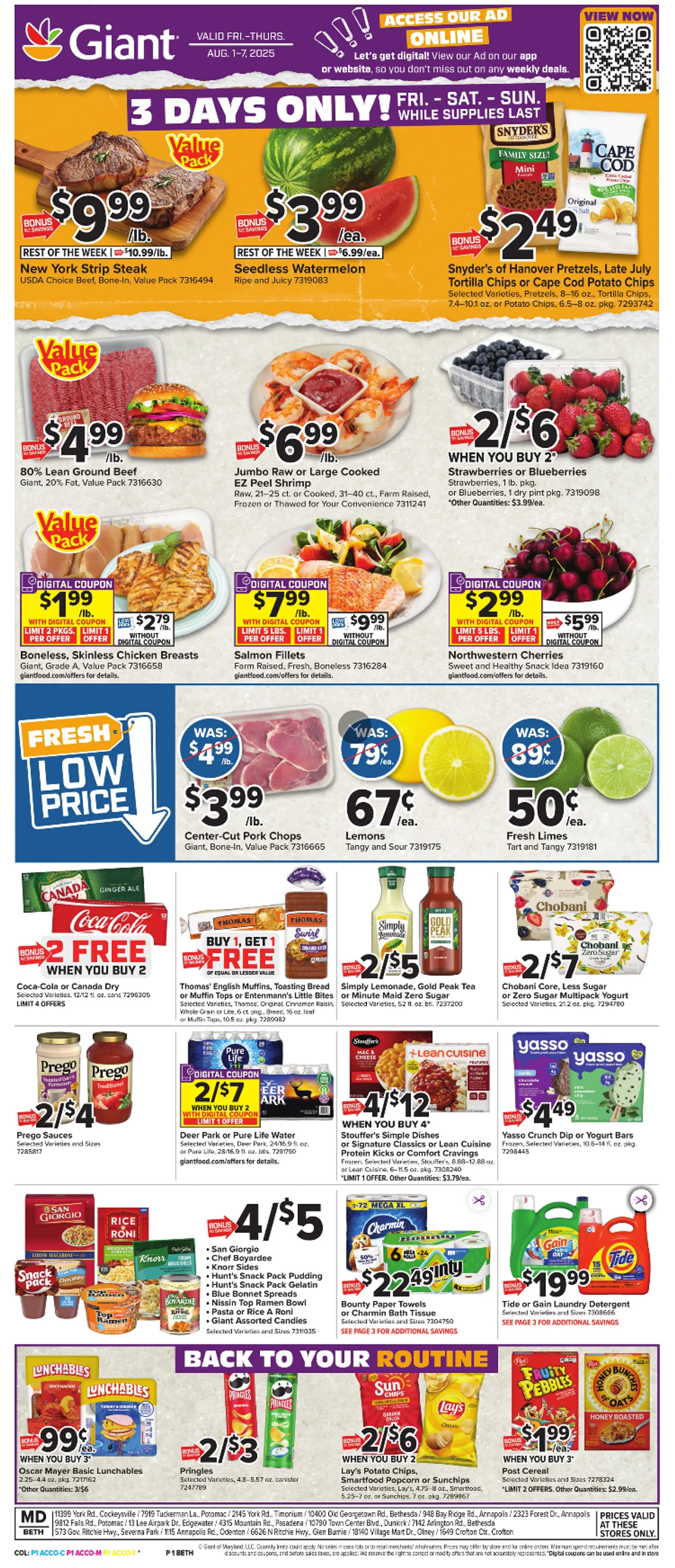 Weekly ad Giant Food Sales from August 1 to August 7 2025 - Page 1