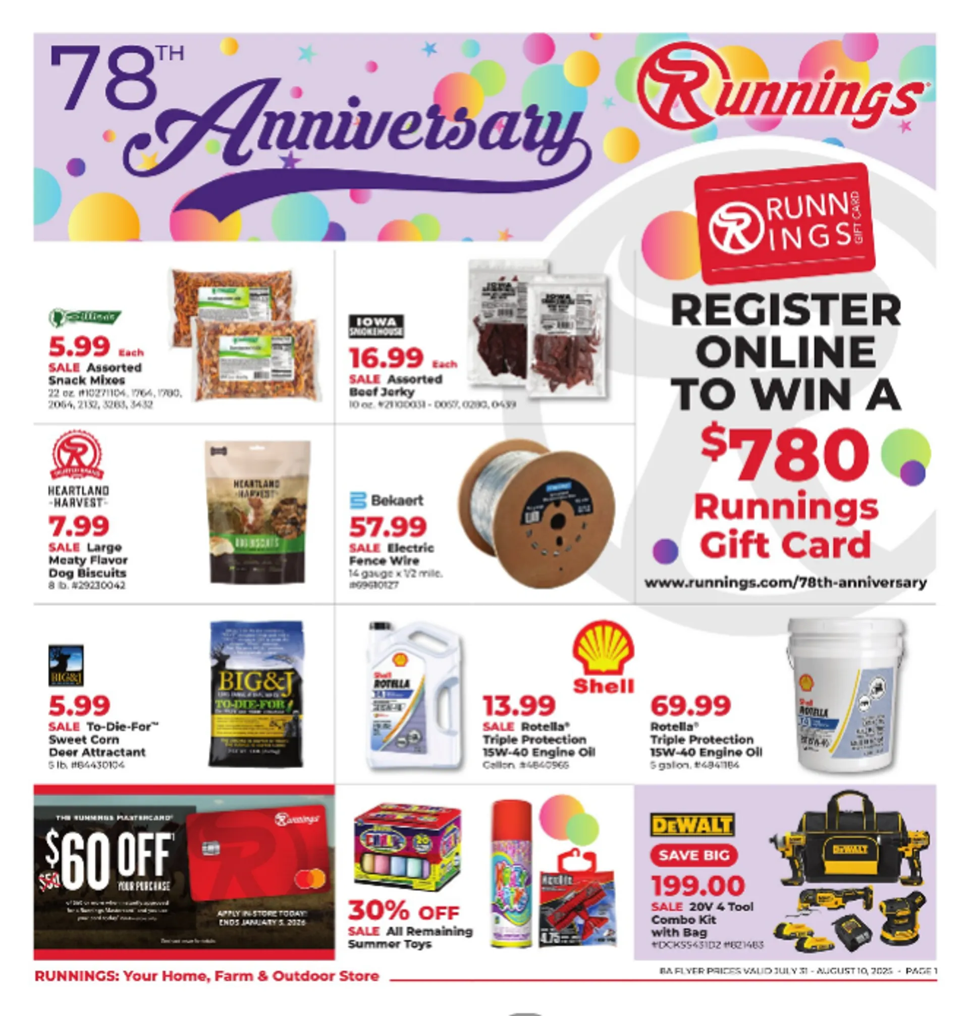 Weekly ad Runnings Sales from July 31 to August 10 2025 - Page 1