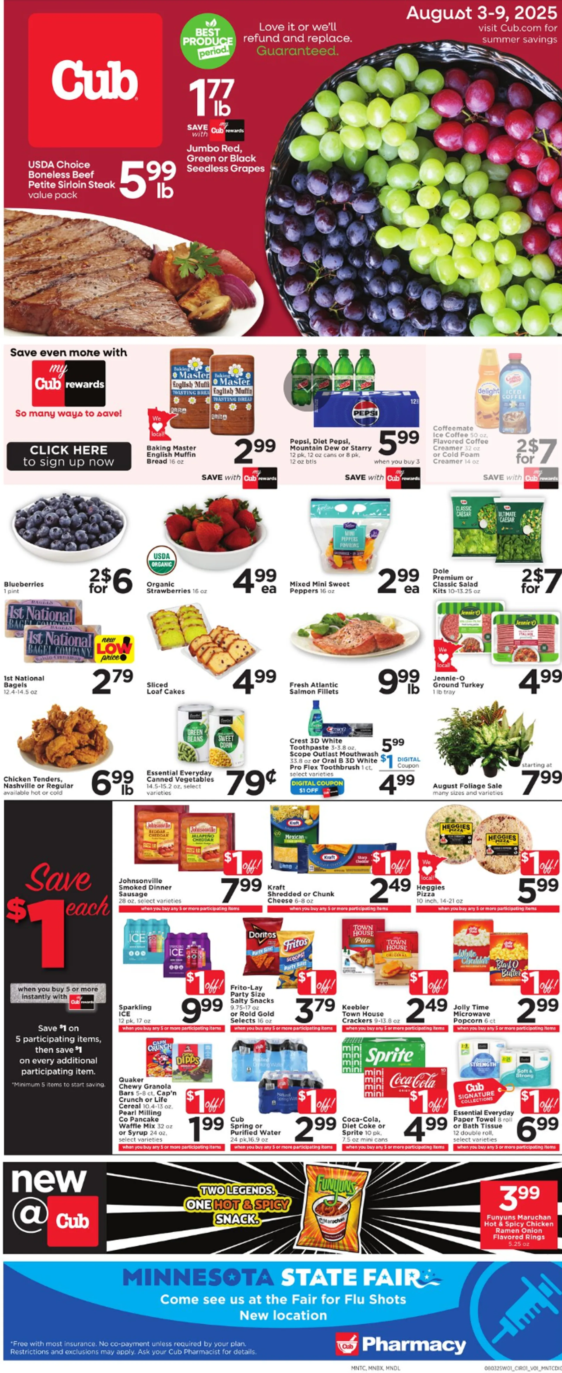 Weekly ad Cub Foods Sales from August 3 to August 9 2025 - Page 1