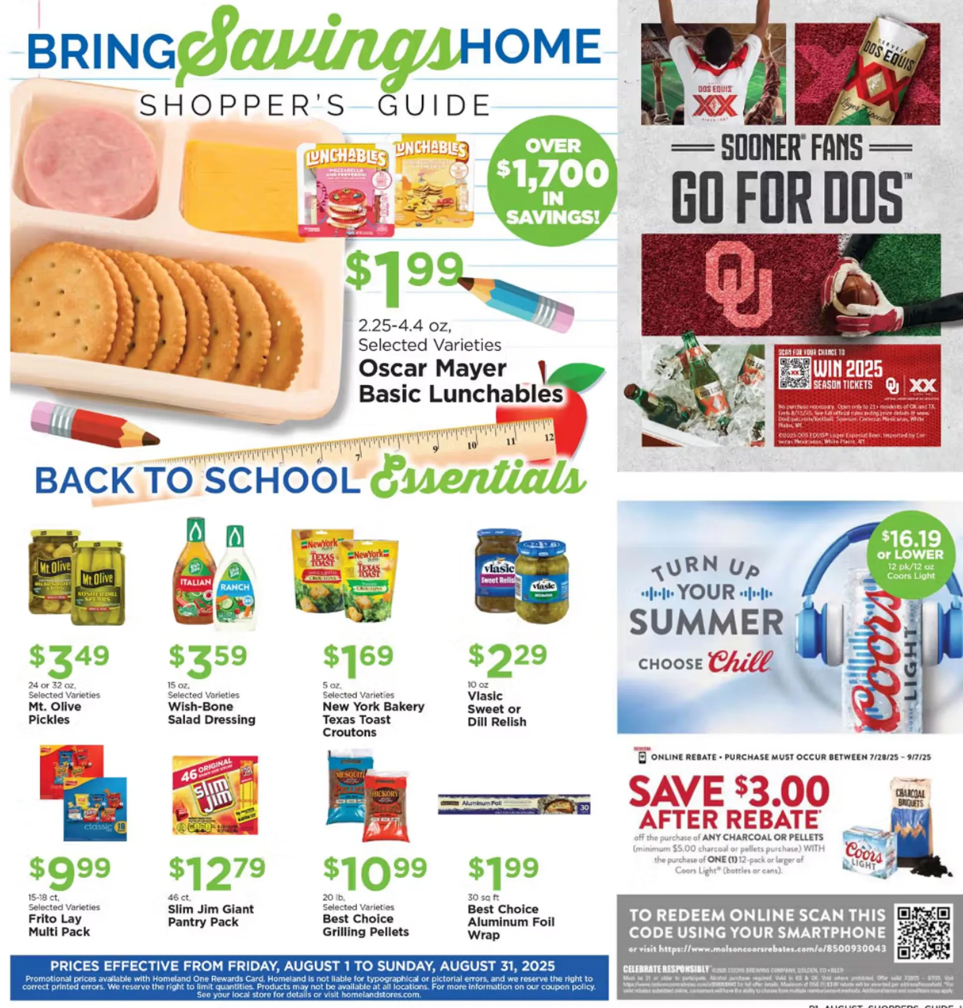 Weekly ad Homeland Sales from August 1 to August 31 2025 - Page 1