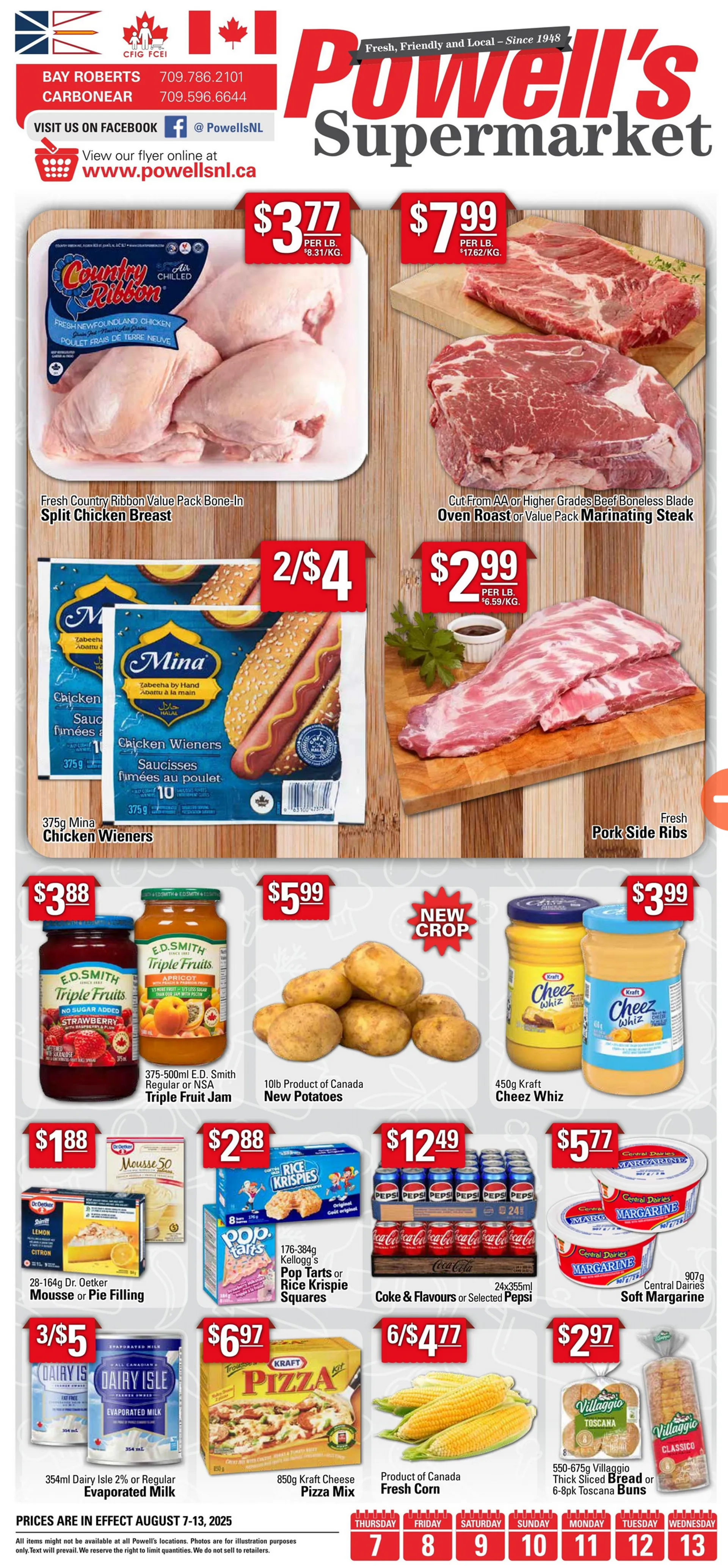 Powell's Supermarket Sales from August 7 to August 13 2025 - flyer page 1