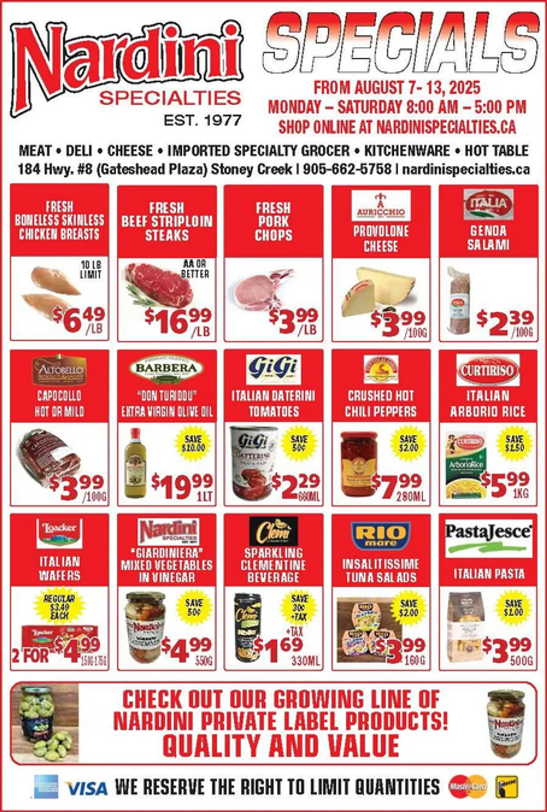 Nardini Specialties Sales from August 8 to August 13 2025 - flyer page 1