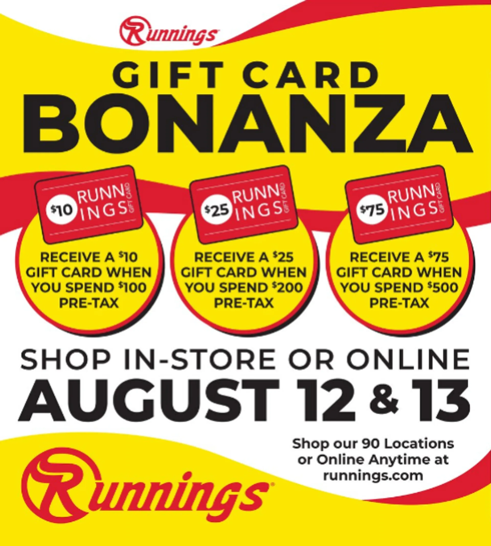 Weekly ad Runnings Sales from August 12 to August 13 2025 - Page 1
