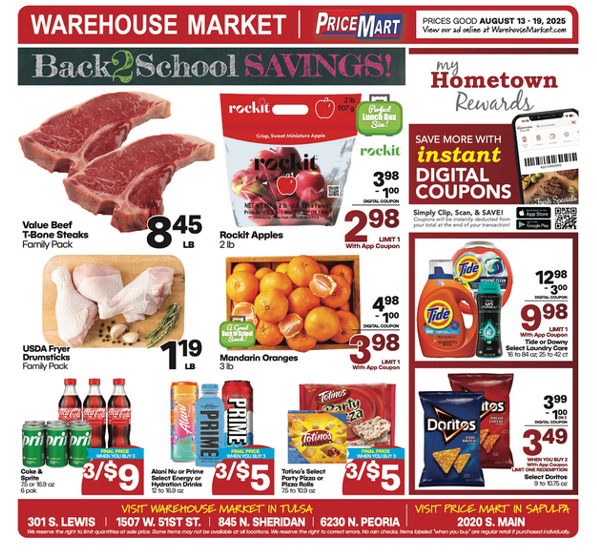 Weekly ad  Warehouse Market Sales from August 13 to August 19 2025 - Page 1