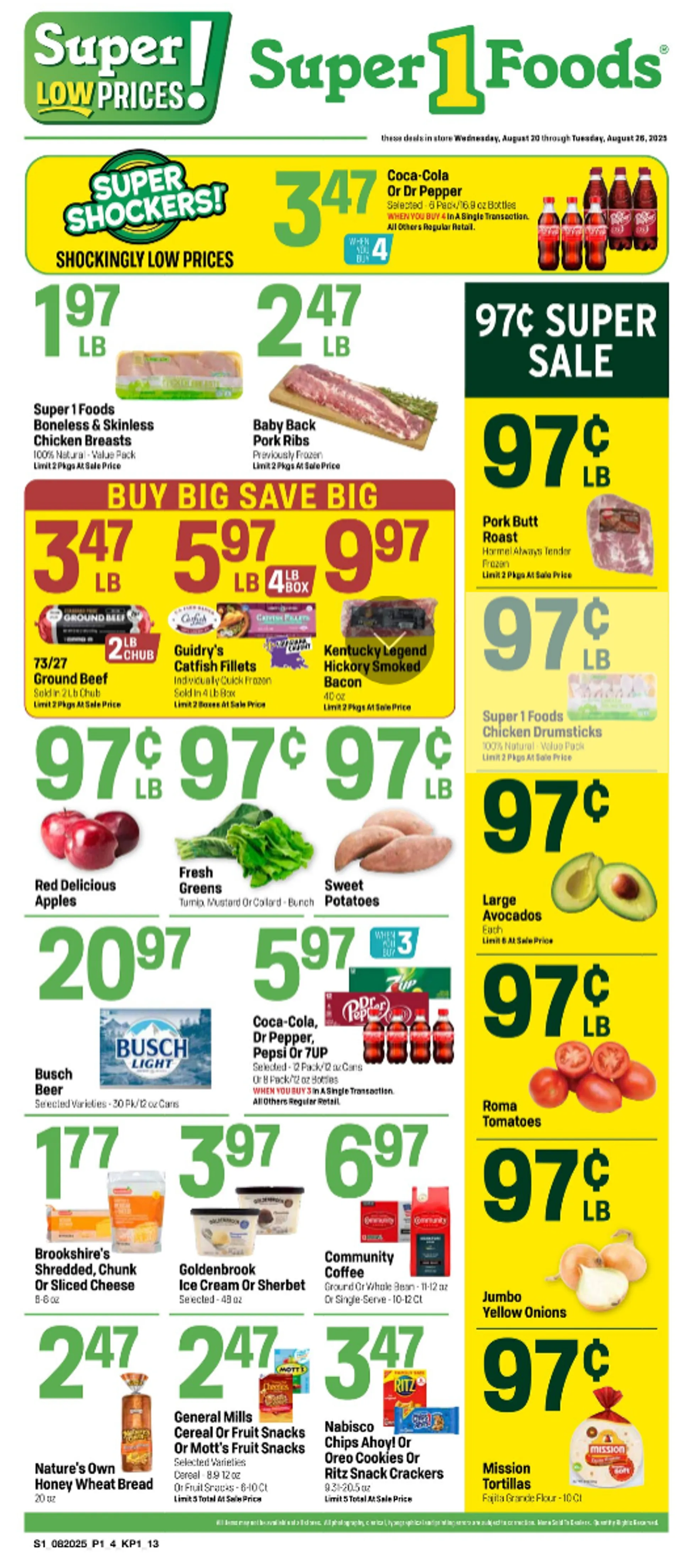 Weekly ad Super 1 Foods Sales from August 19 to August 26 2025 - Page 1