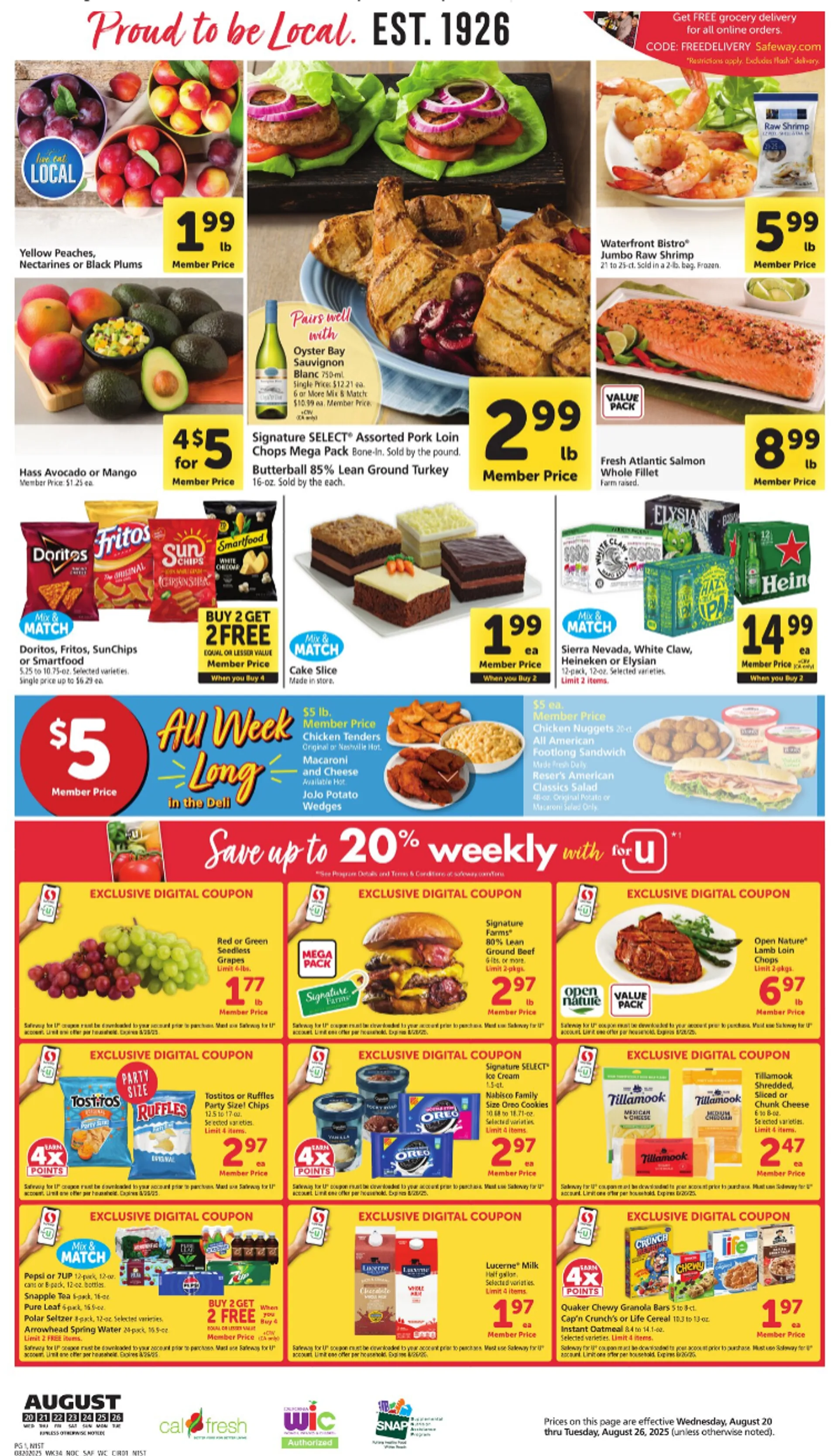 Weekly ad Safeway  Sales from August 20 to August 26 2025 - Page 1