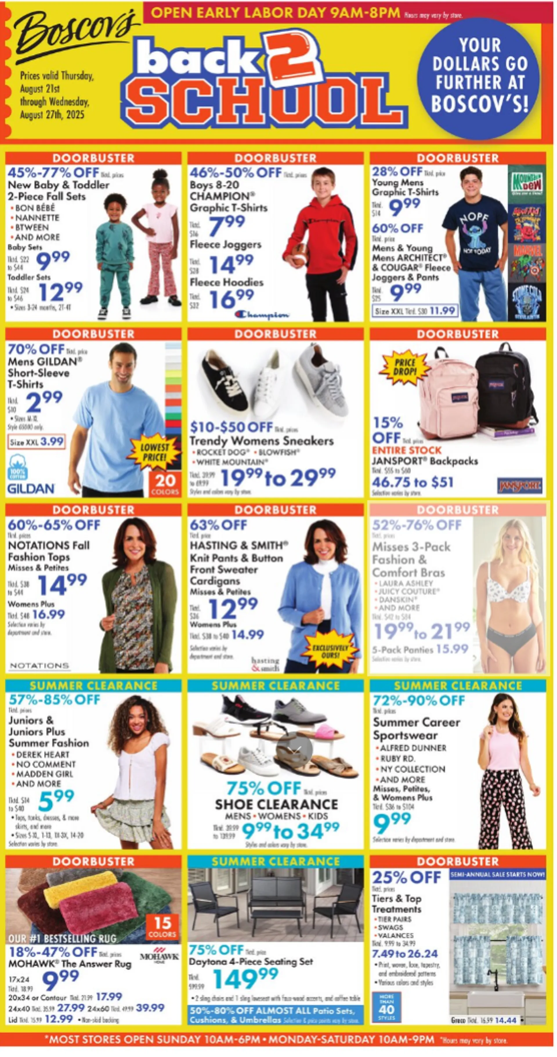 Weekly ad Boscov's Sales from August 21 to August 27 2025 - Page 1
