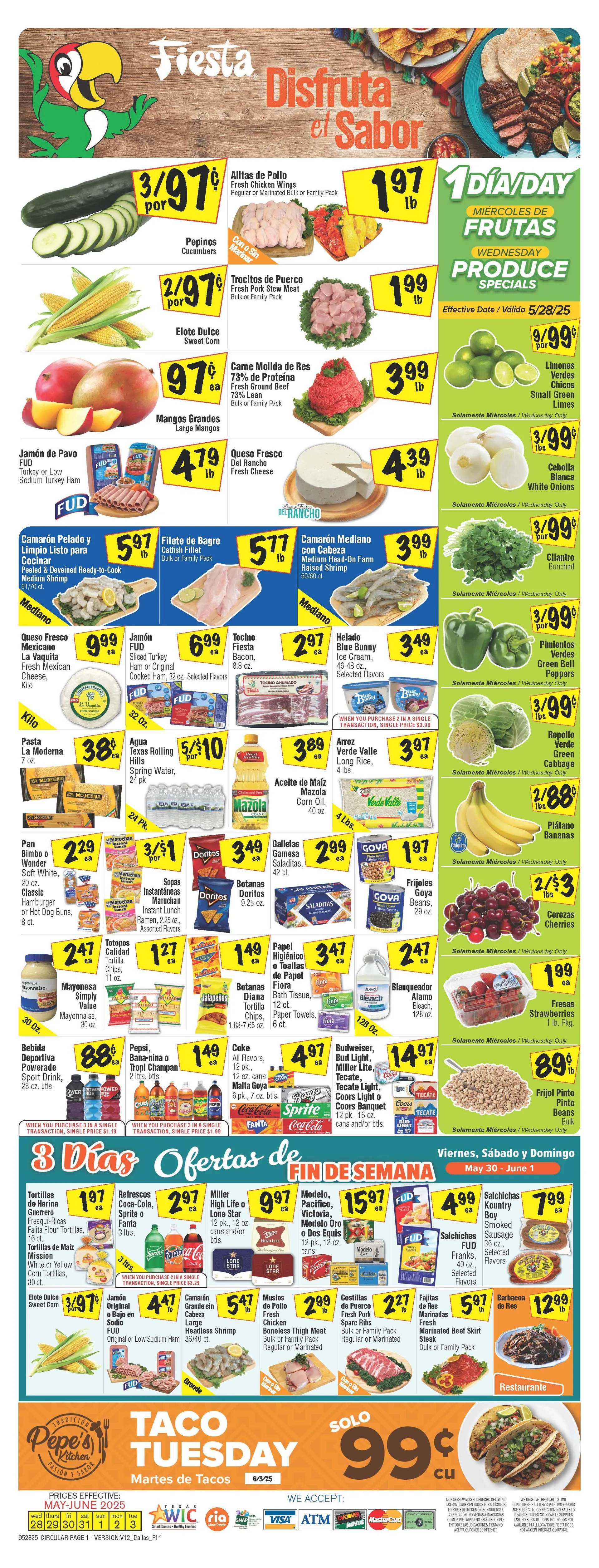Weekly ad Fiesta Mart Sales from May 30 to June 1 2025 - Page 1