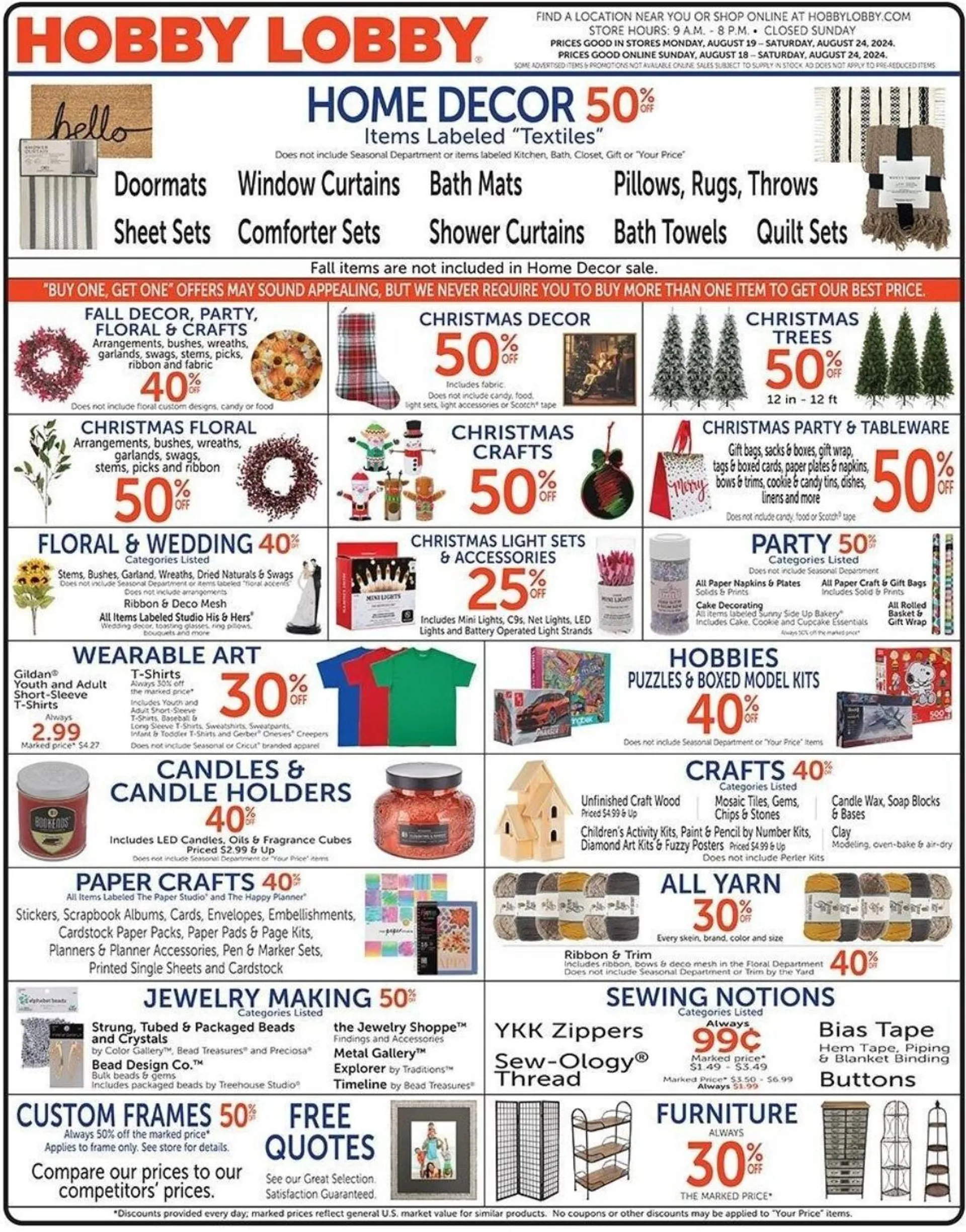 Weekly ad Hobby Lobby Weekly Ad from August 19 to August 24 2024 - Page 