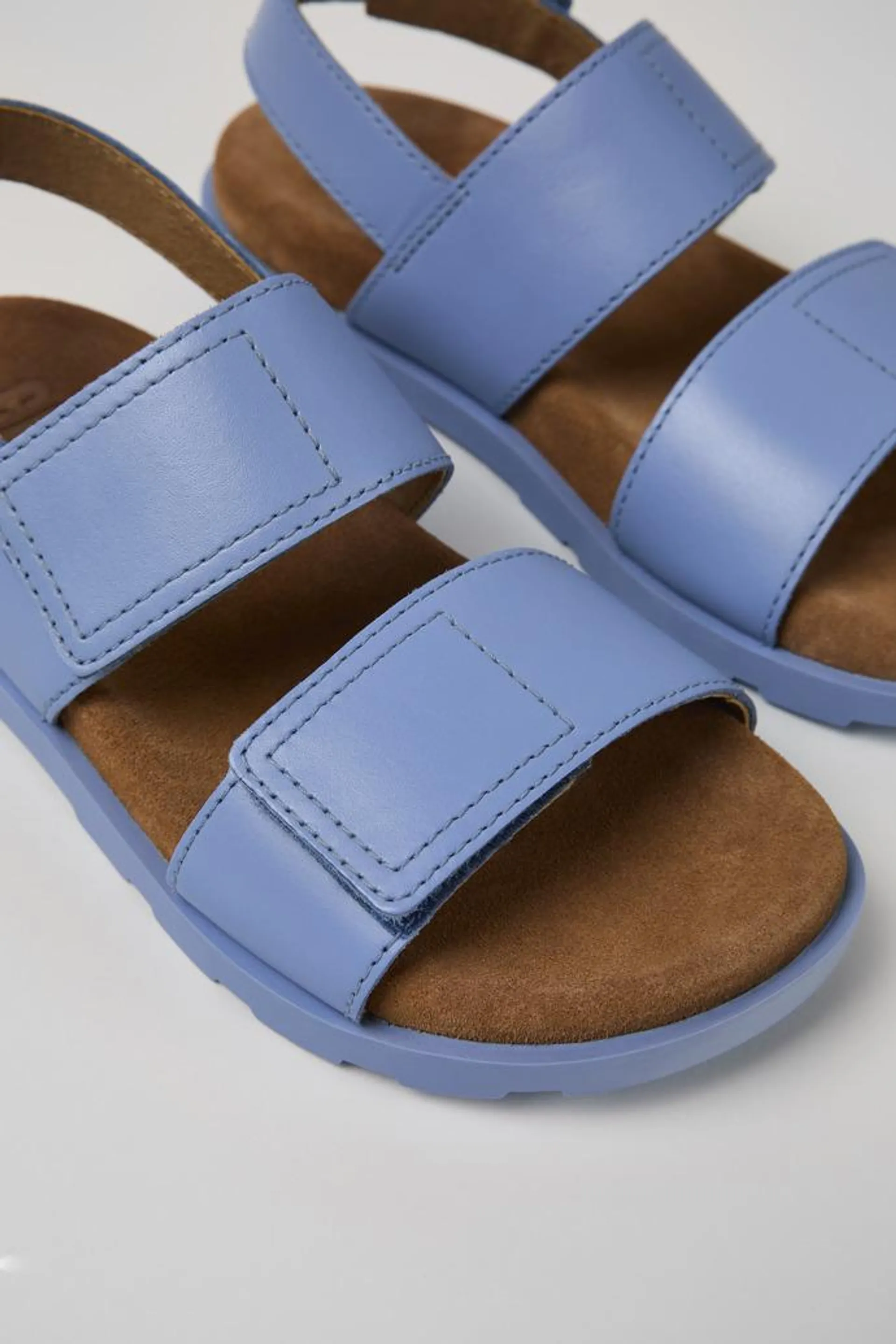 Brutus Sandal Sandalia de piel azul con dos tiras