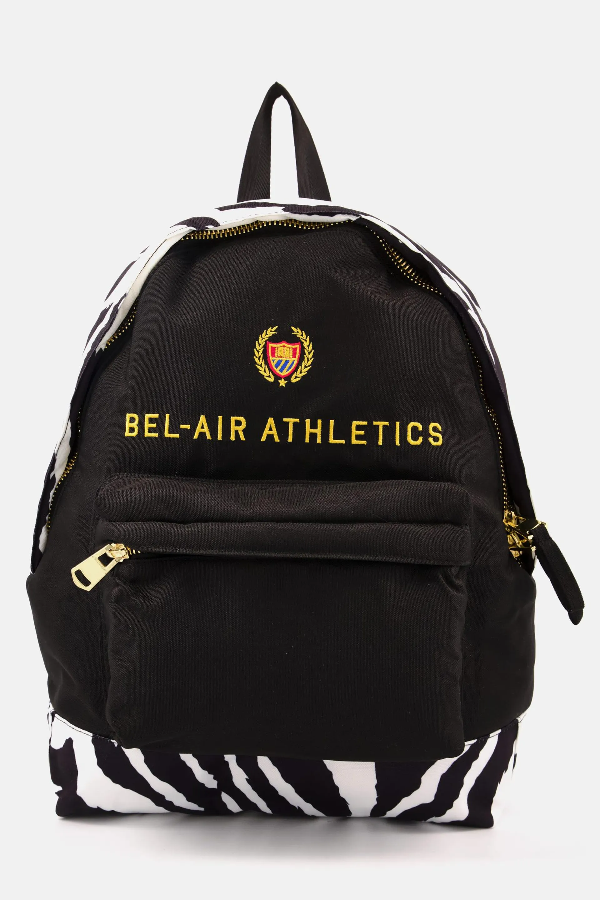 Men Embroidered Logo Sport Backpack 31 L x 18 W x 34 H cm, Black/White