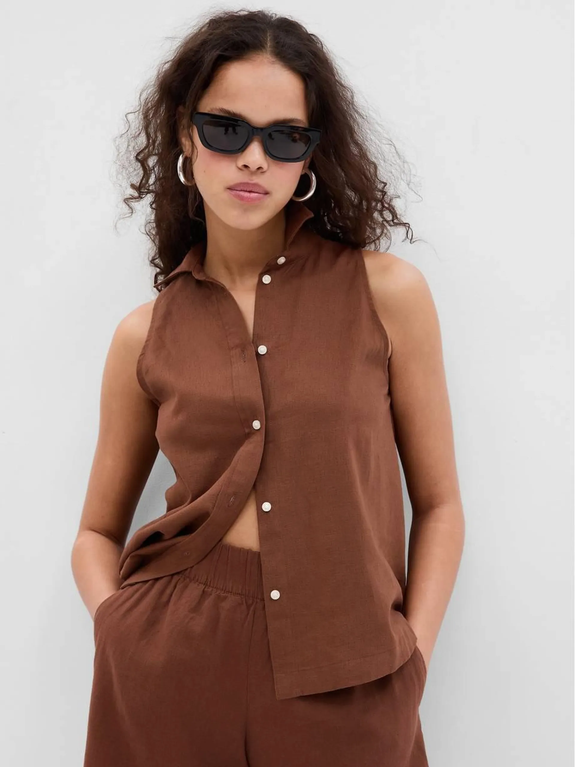 Linen-Blend Shirt