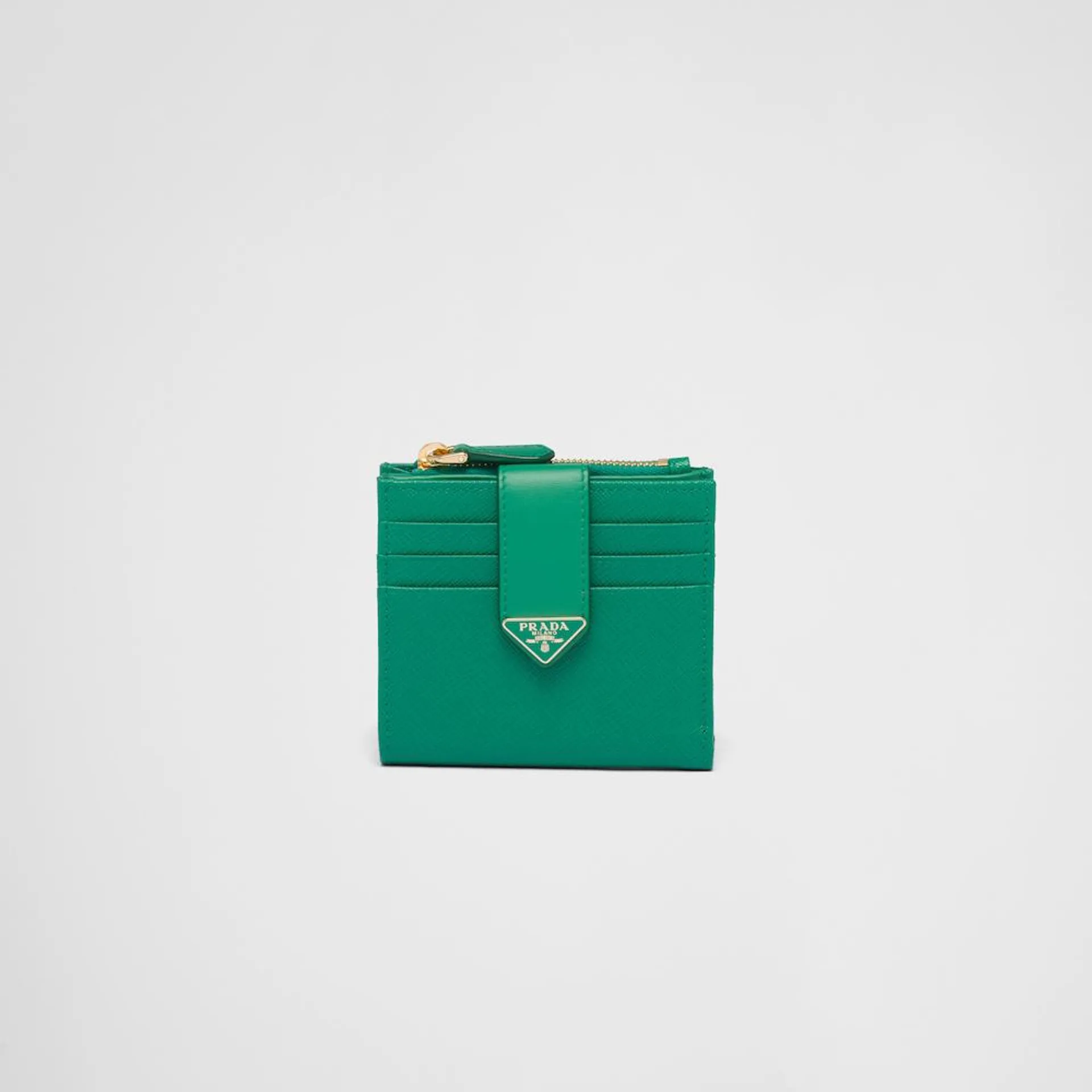 Small Saffiano and leather wallet