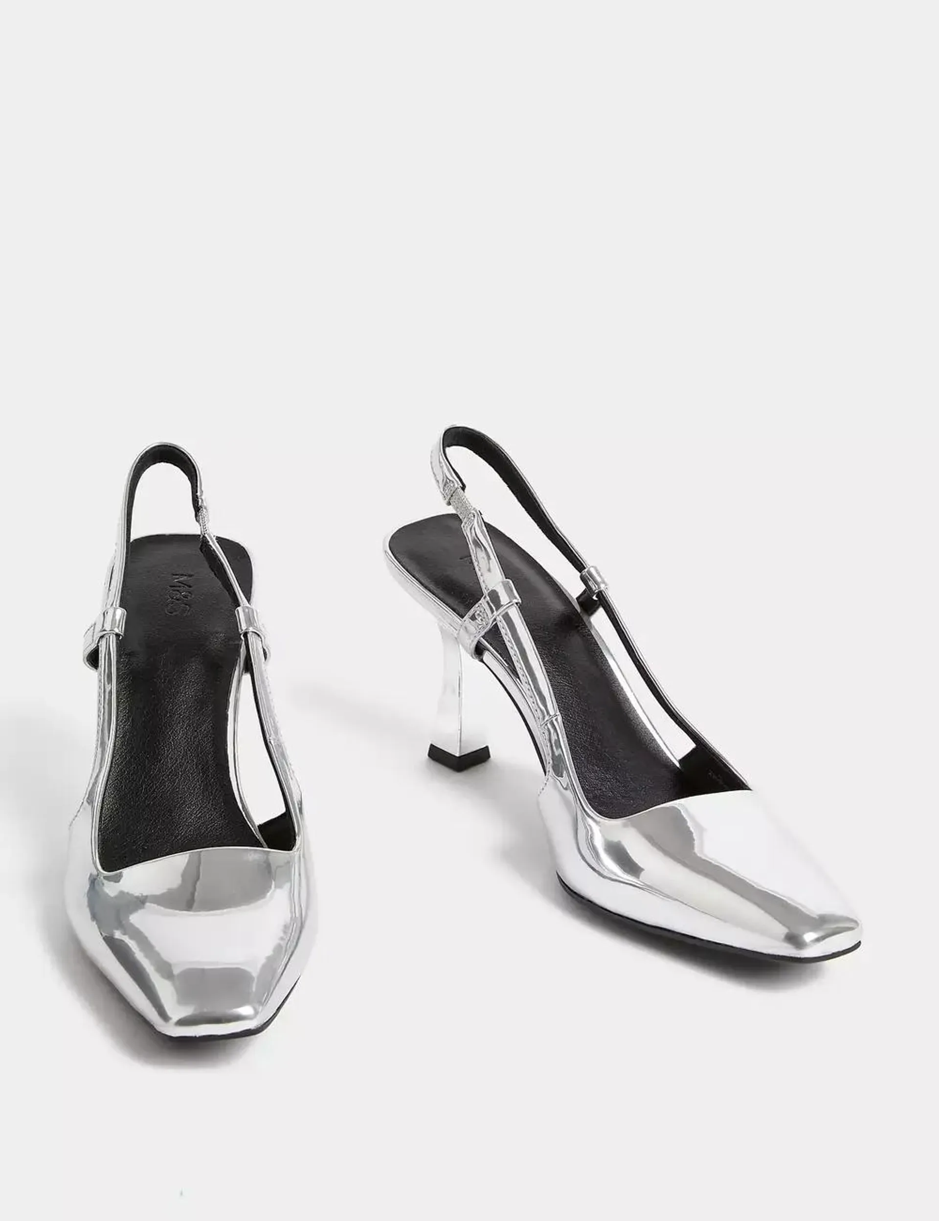 Metallic Stiletto Heel Slingback Shoes