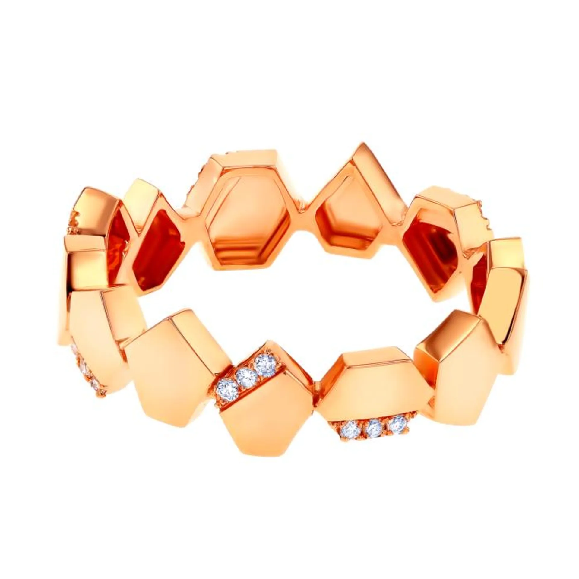 Glacial Ring in 18K Rose Gold Studded with Diamonds