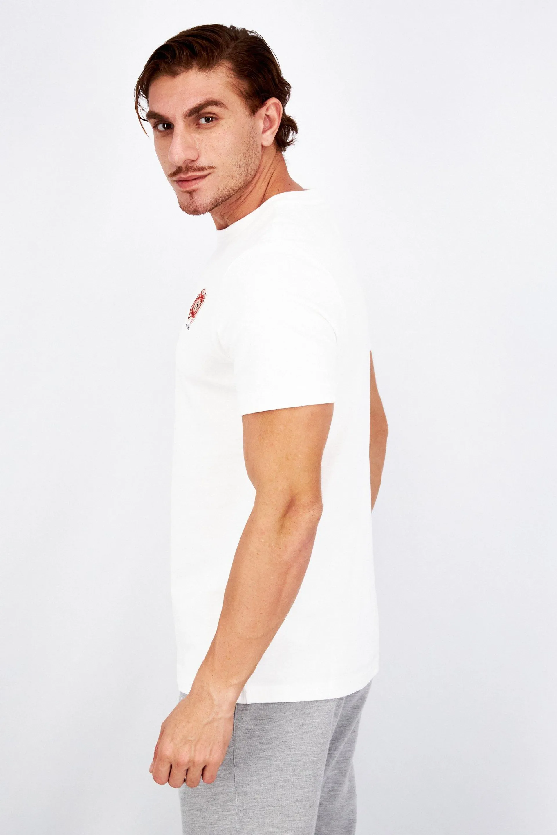 Men Sportswear Fit Short Sleeve Outdoor T-Shirt, White