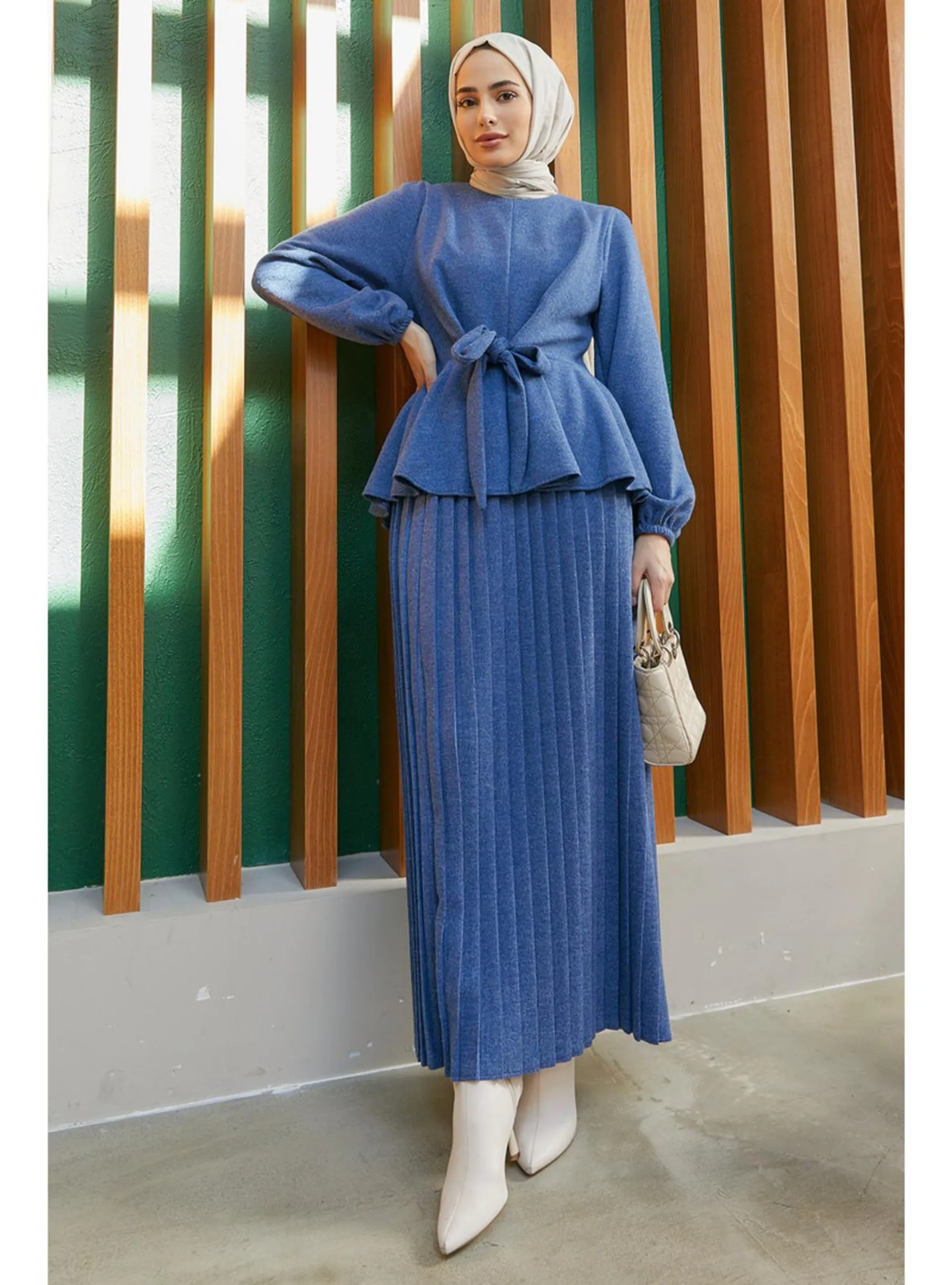 Skirt Sweater Set Indigo