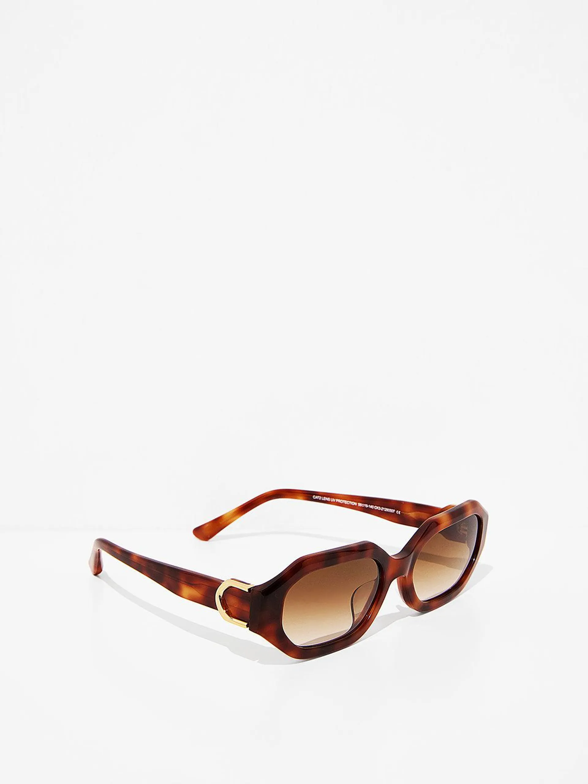 Gabine Recycled Acetate Oval Sunglasses - T. Shell
