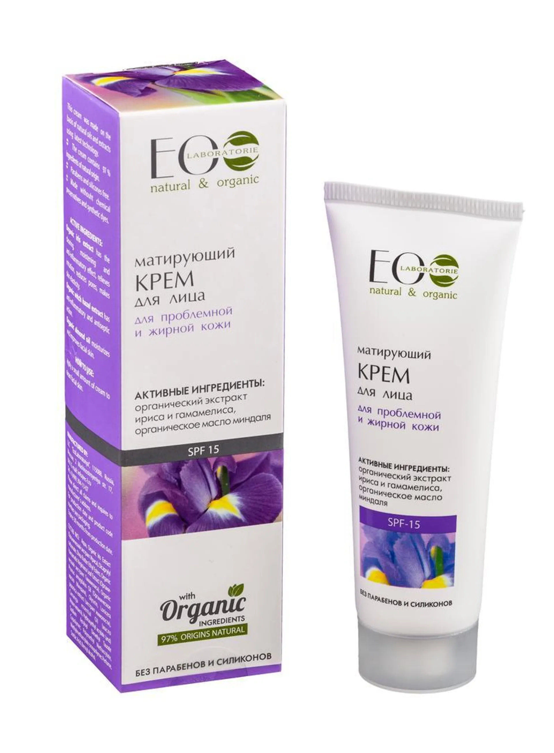 EO Laboratorie Organic Mattifying Facial Cream with SPF 15