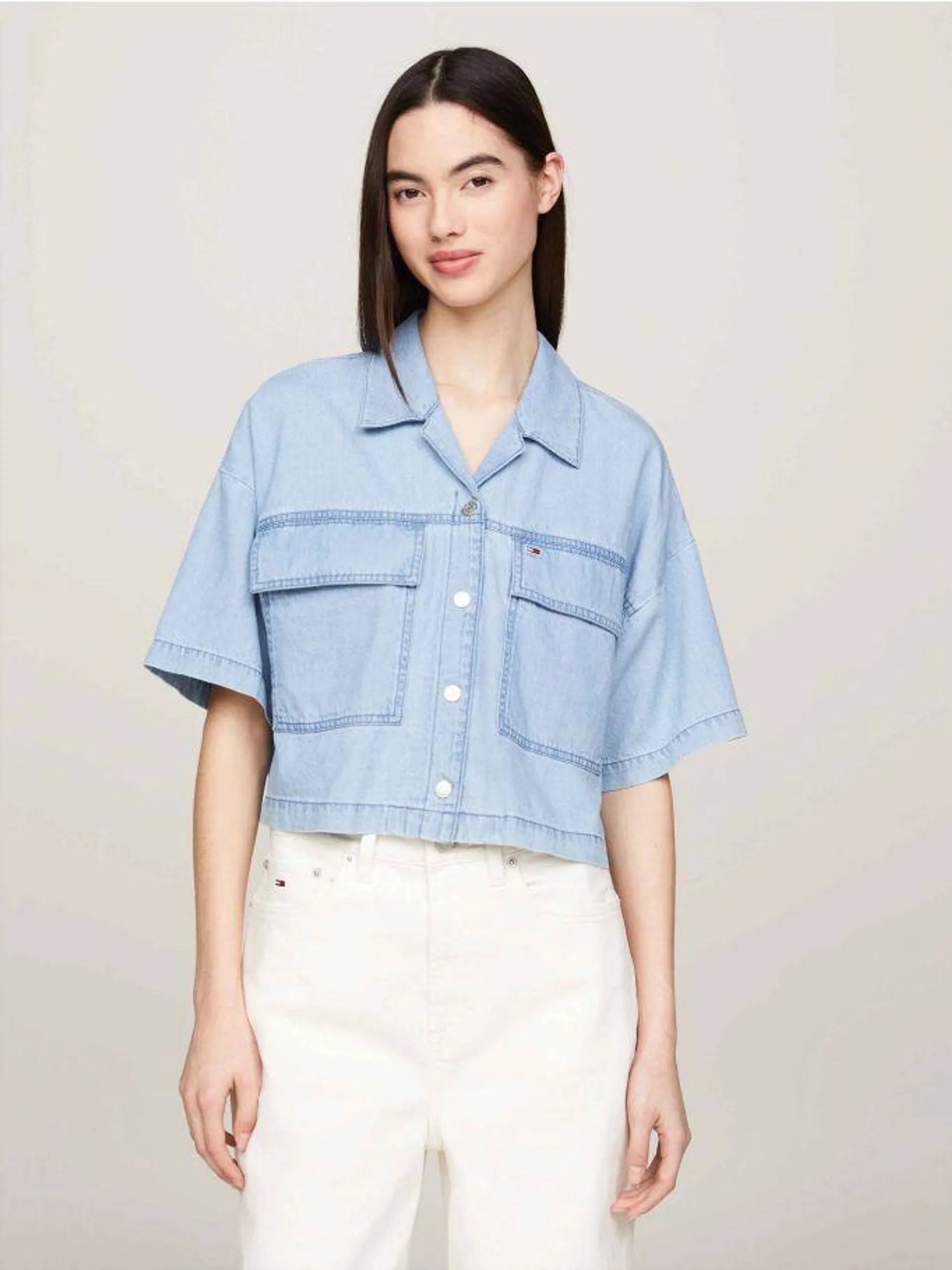 Chambray Denim Oversized Blouse