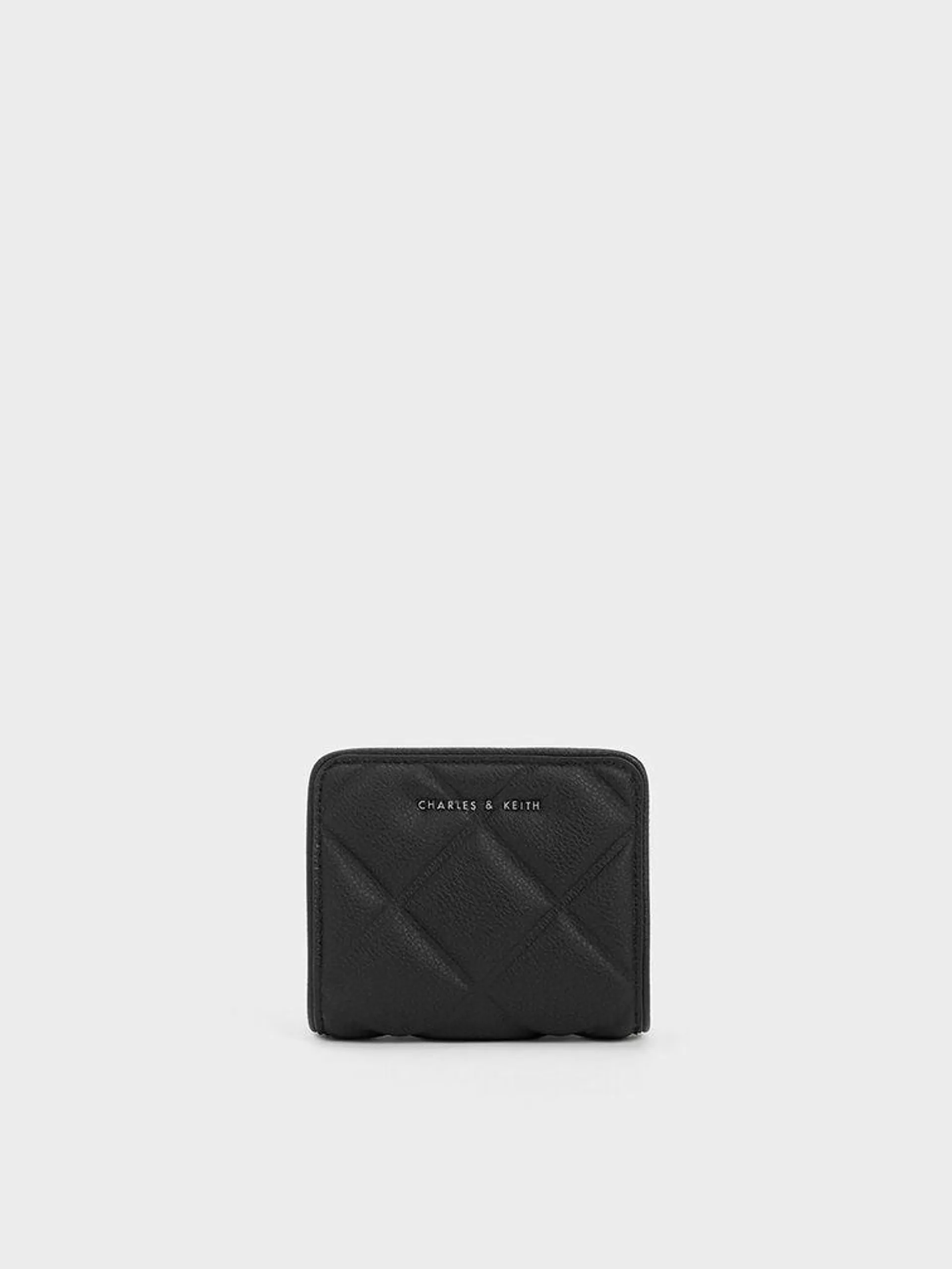 Anwen Quilted Zip-Around Wallet - Noir