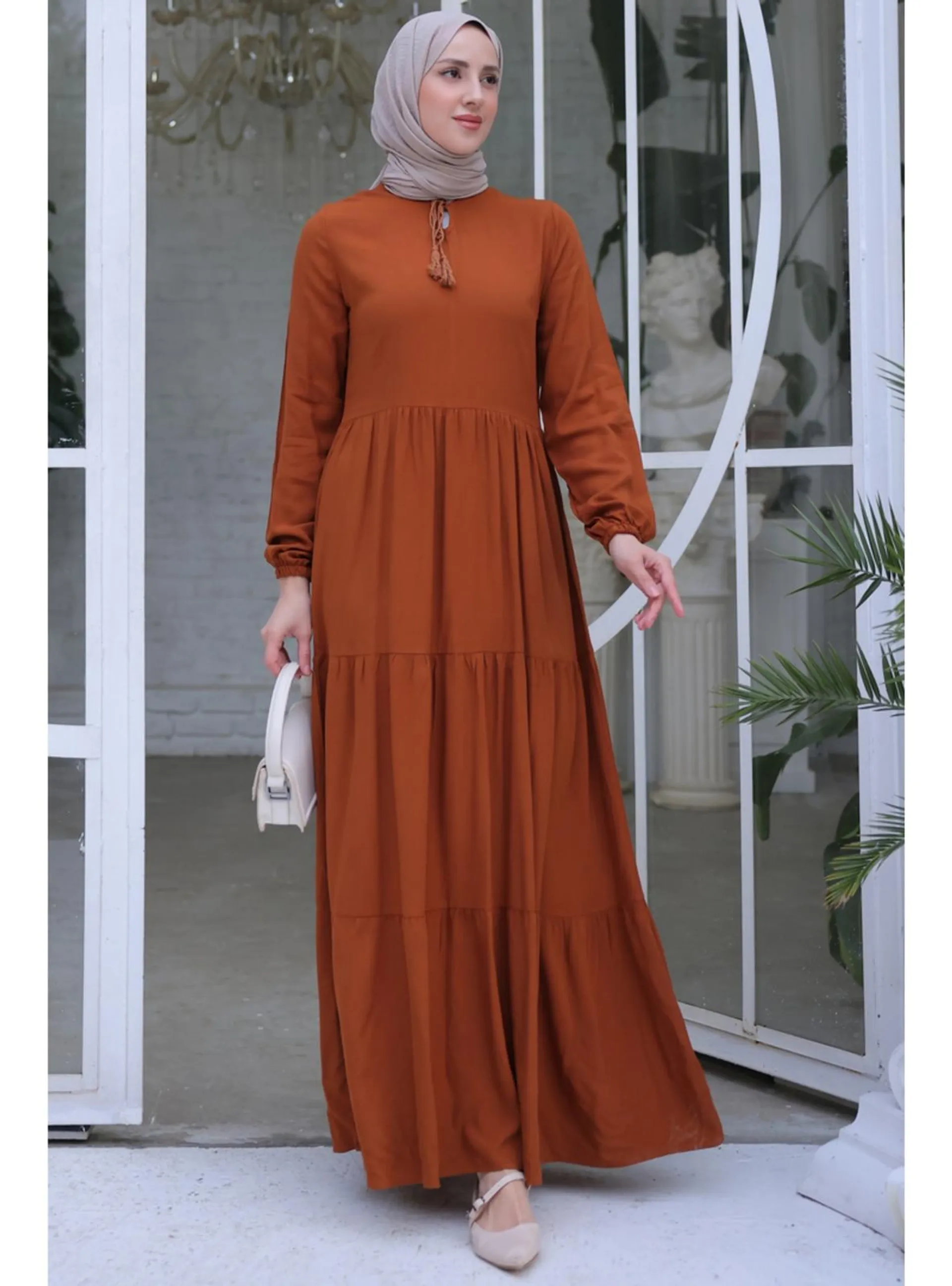 Brown - Modest Dress