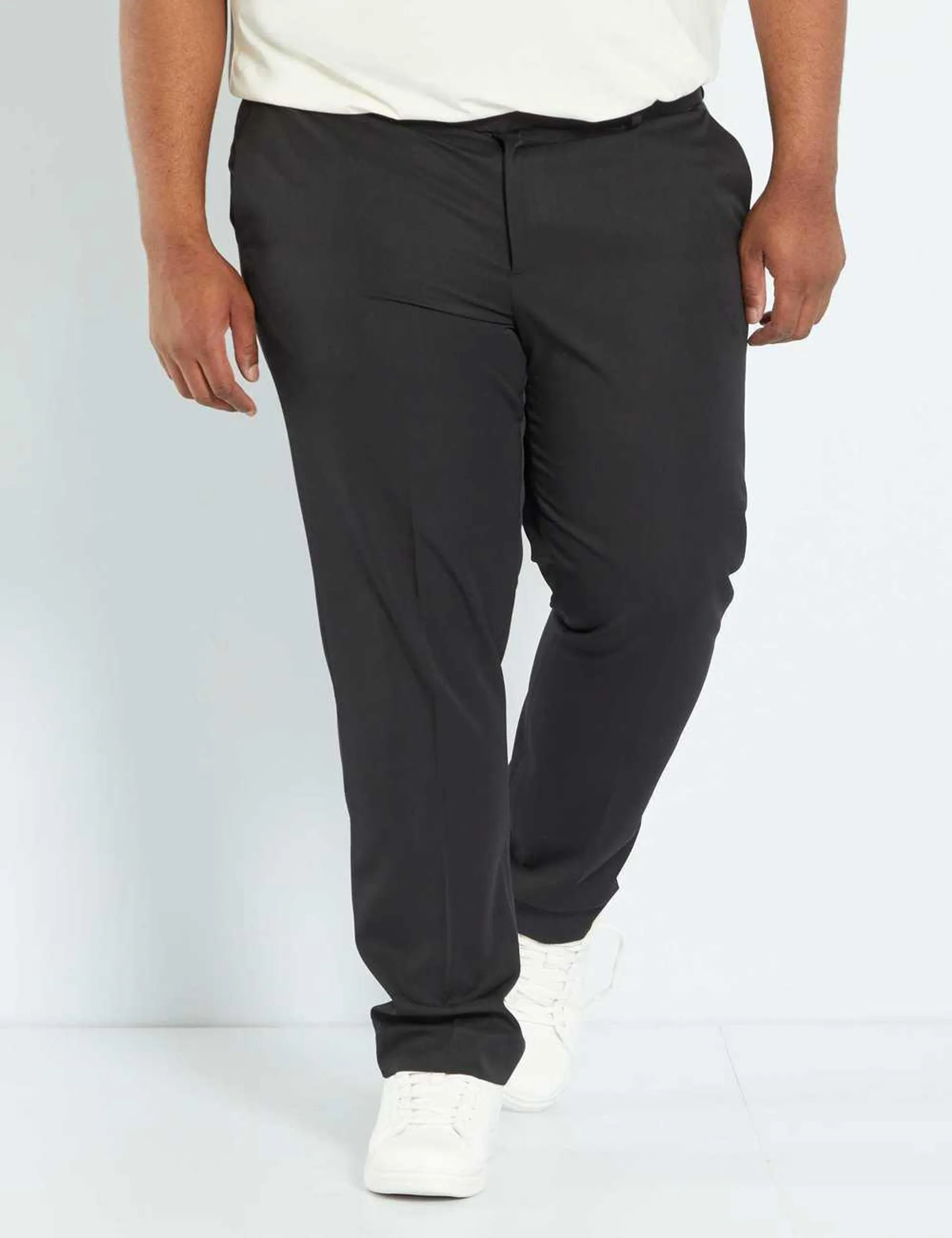 Comfort fit plain suit trousers