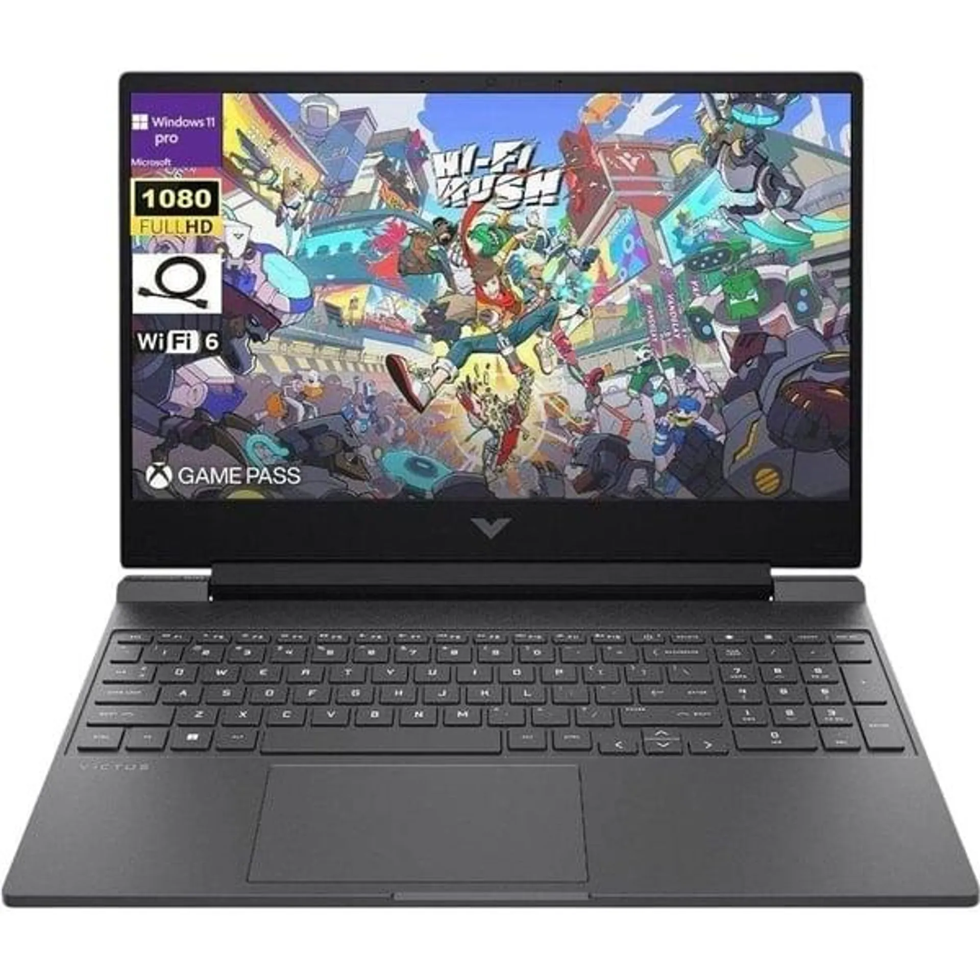 HP Victus Gaming (2023) Laptop – AMD Ryzen 5-7535HS / 15.6inch FHD / 512GB SSD / 8GB RAM / Shared AMD Radeon RX 6550M Graphics / Windows 11 Pro / English Keyboard / Mica Silver / International Version – [15-FB2063DX]