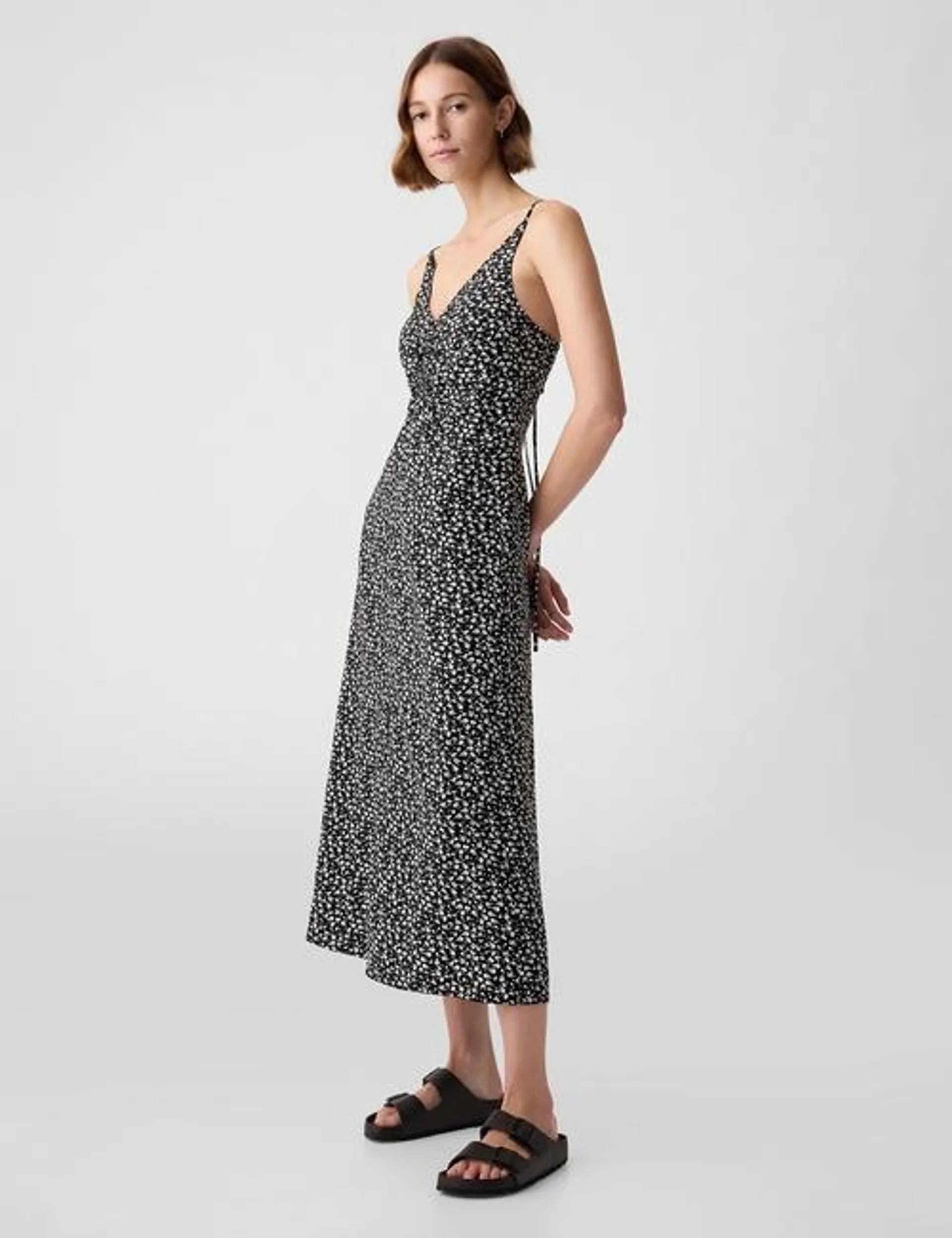 Ruched Slip Midi Dress