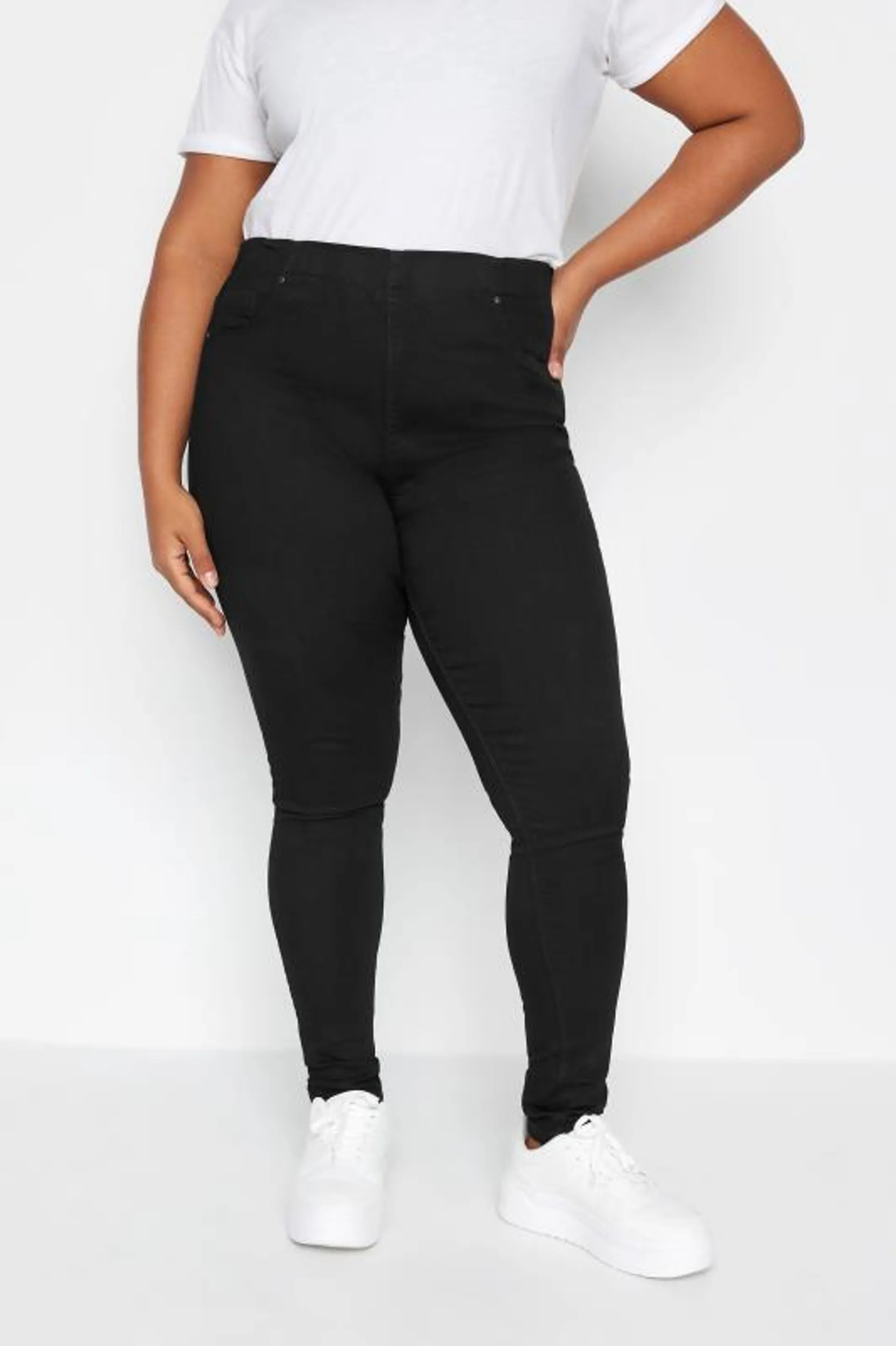 YOURS FOR GOOD Curve Black Pull On Stretch JENNY Jeggings