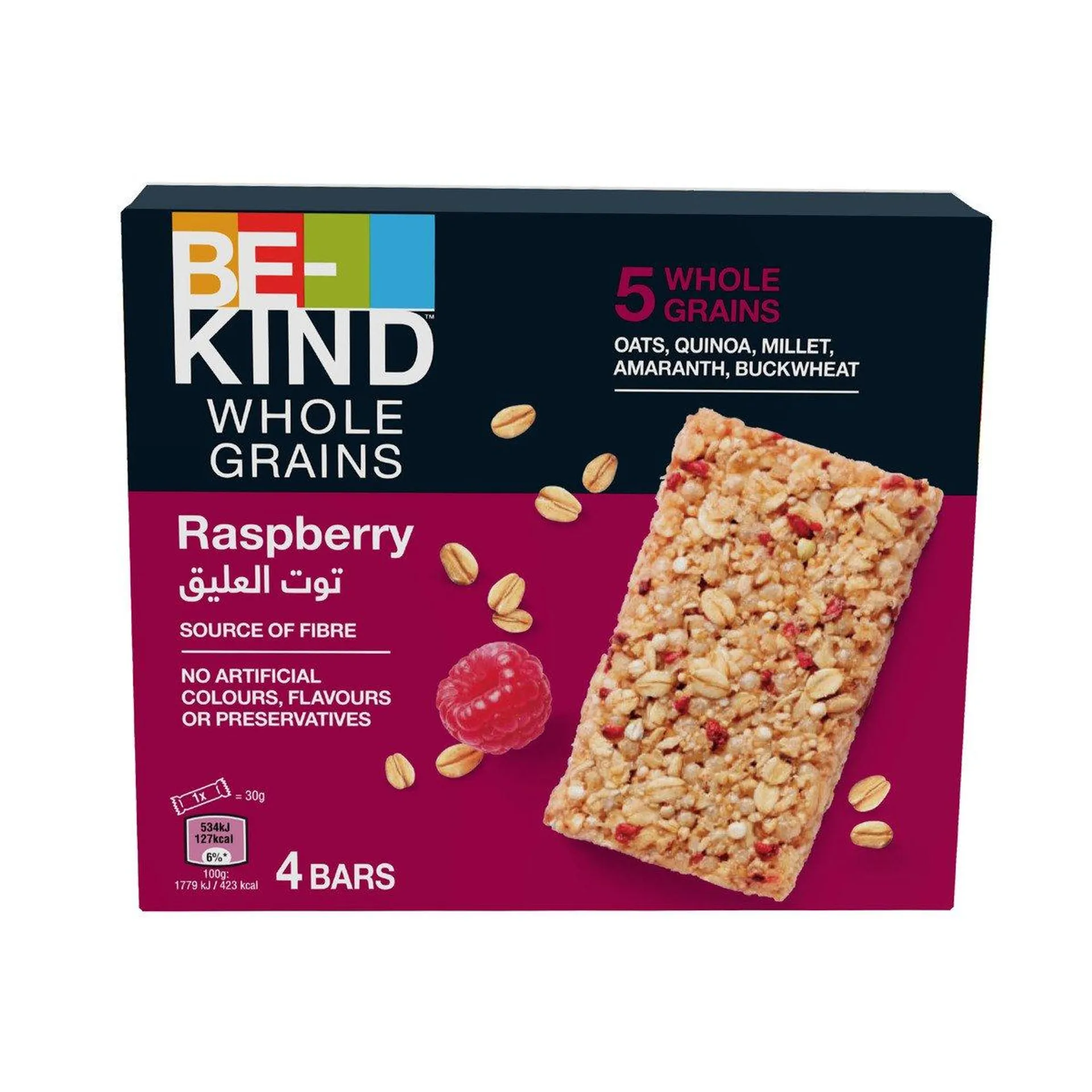 Be-Kind Whole Grains Raspberry Bar 4 x 30 g