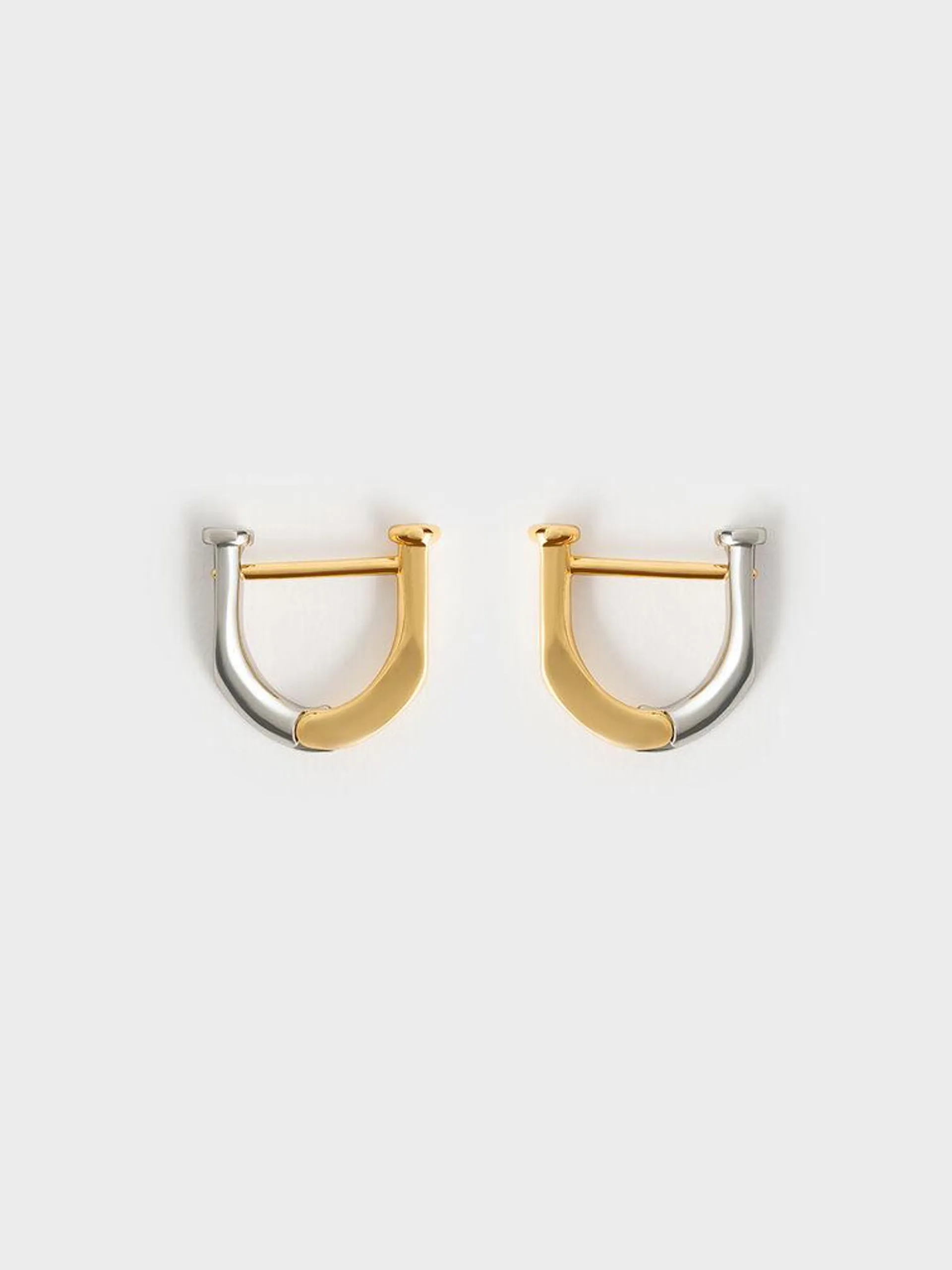 Gabine Two-Tone Huggie Earrings - Multi