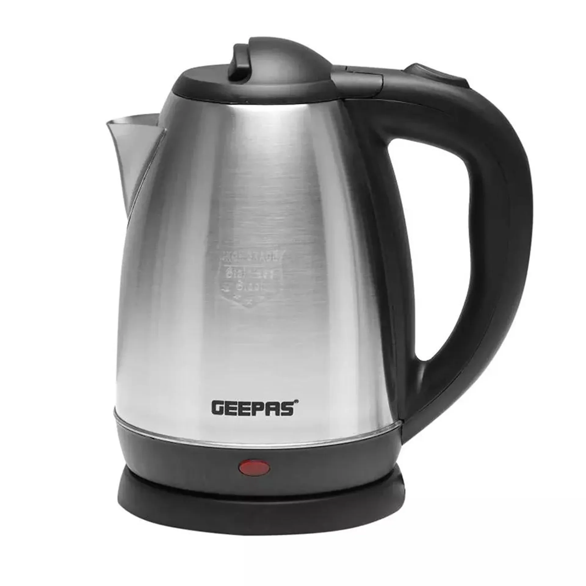 Stainless Steel Geepas Electric Tea Kettle 1.8Ltr Automatically Turns Off When Water Boils, Cordless Storage in Power Base