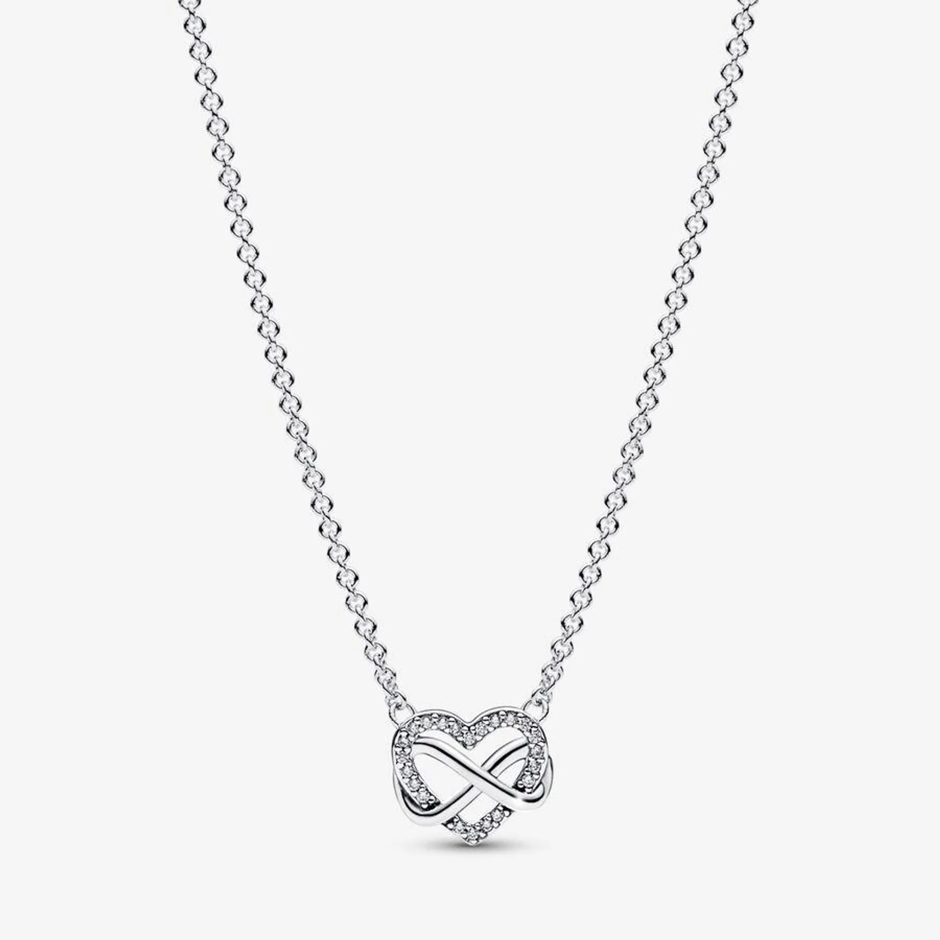 Sparkling Infinity Heart Collier Necklace