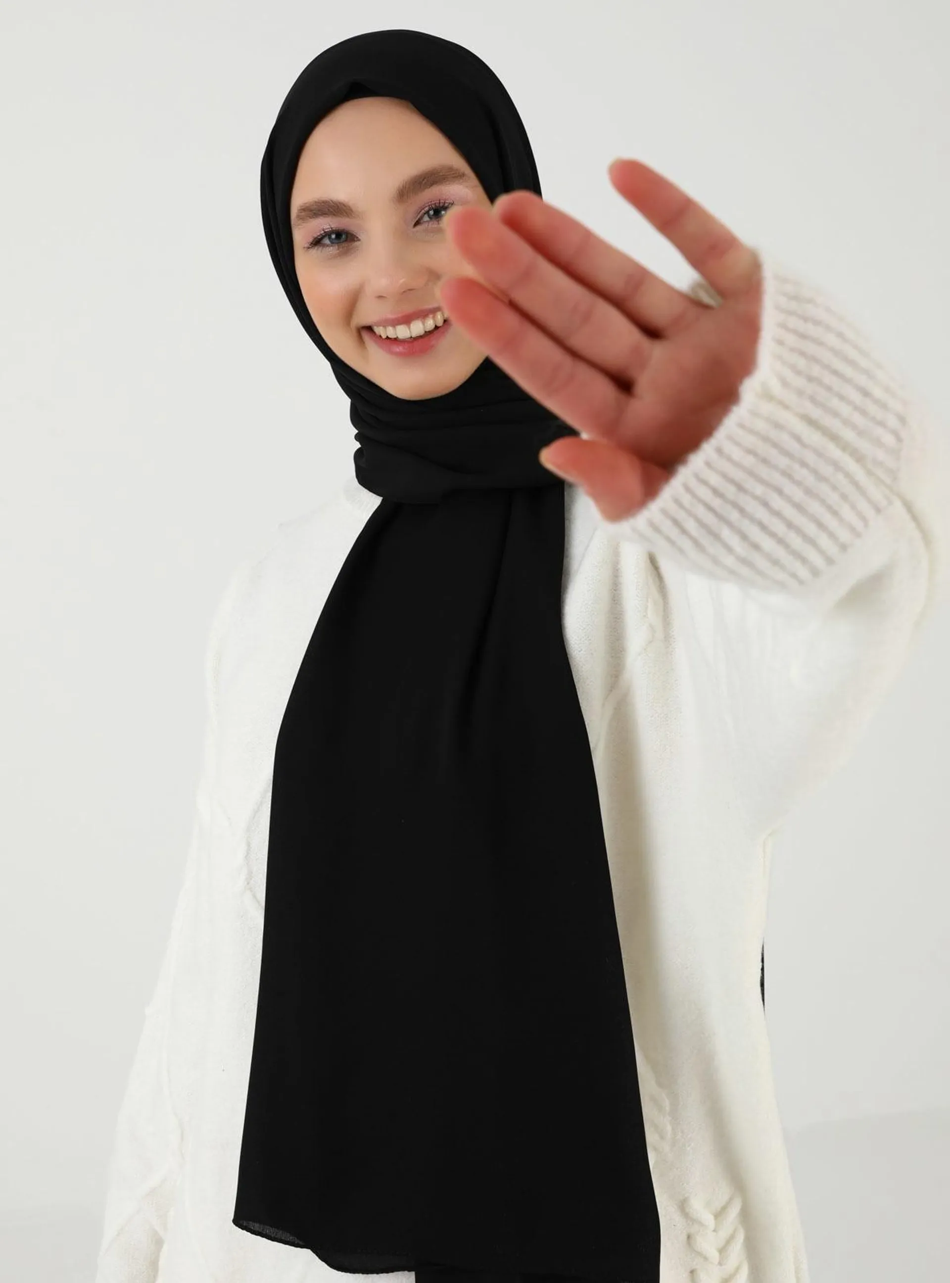 Crepe Shawl Black
