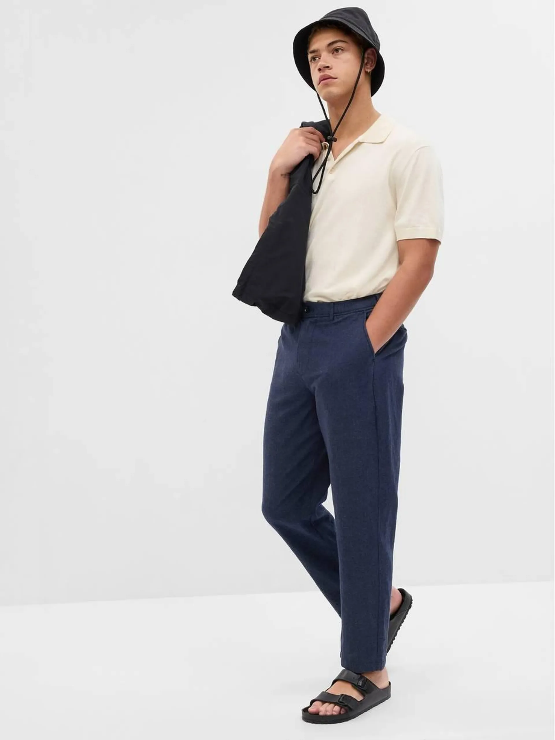 Linen-Cotton Easy Pants