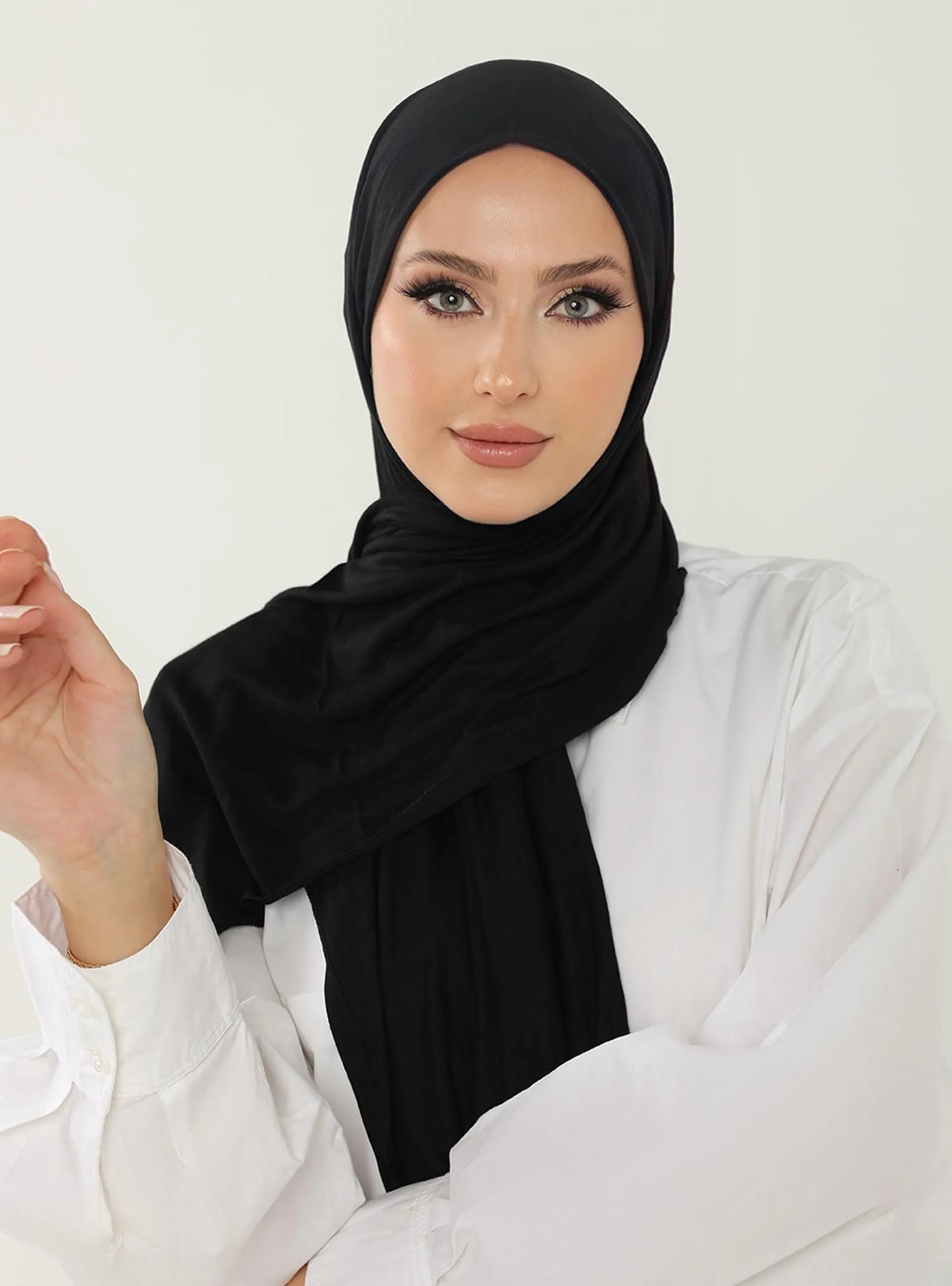 Luxury Combed Cotton Shawl Black